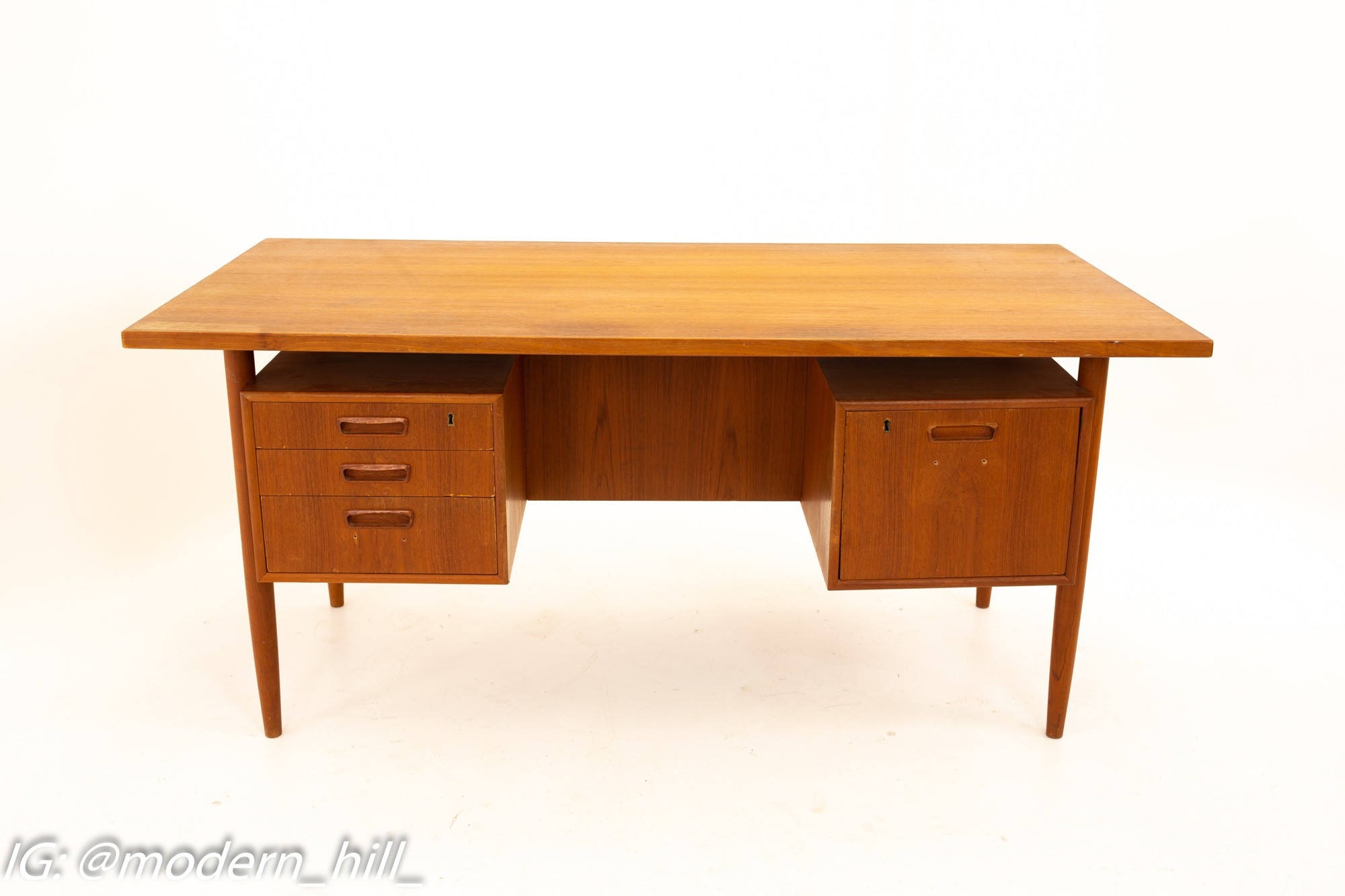 Danish Mid Century Teak Floating Display Desk