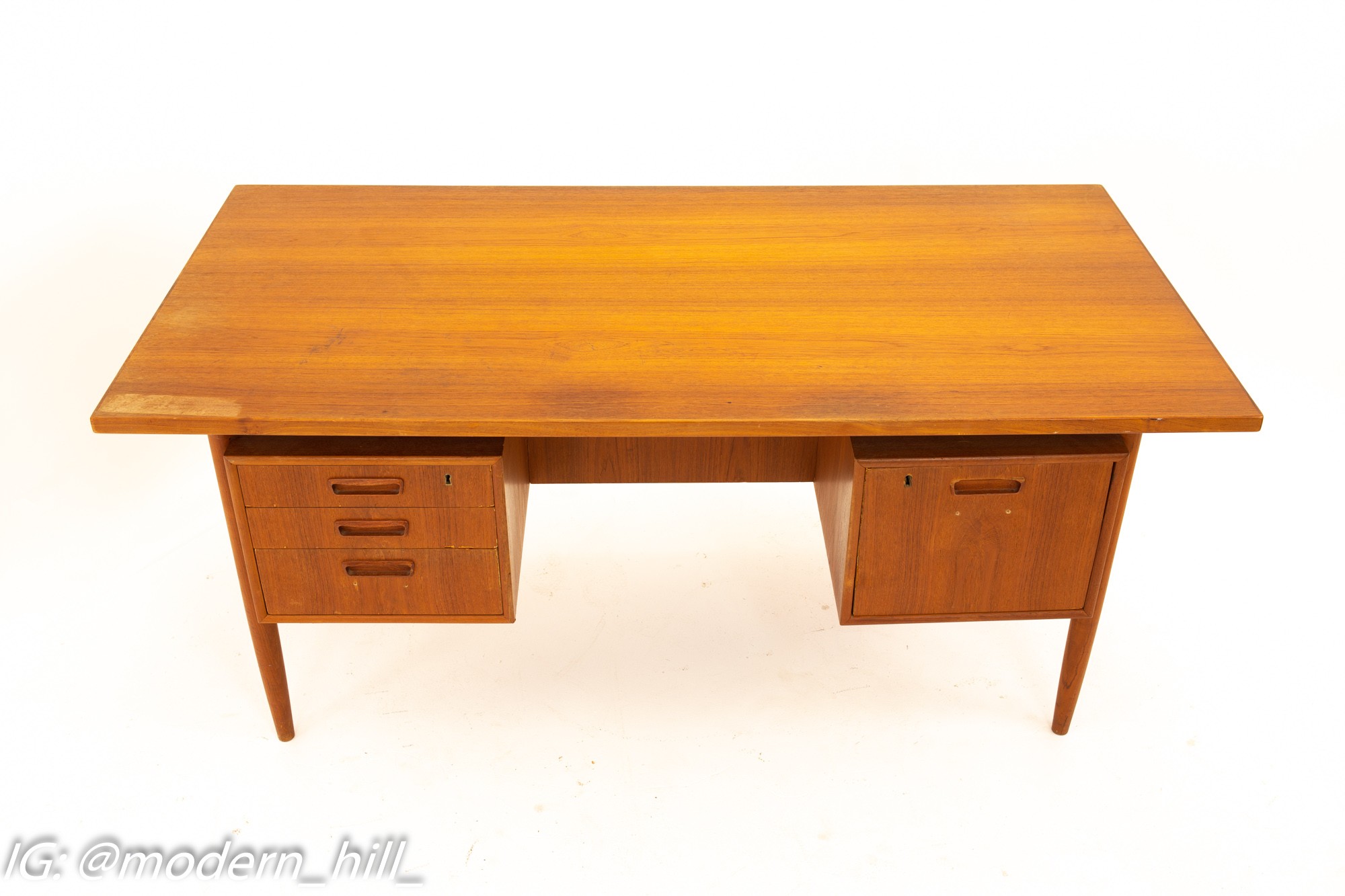 Danish Mid Century Teak Floating Display Desk