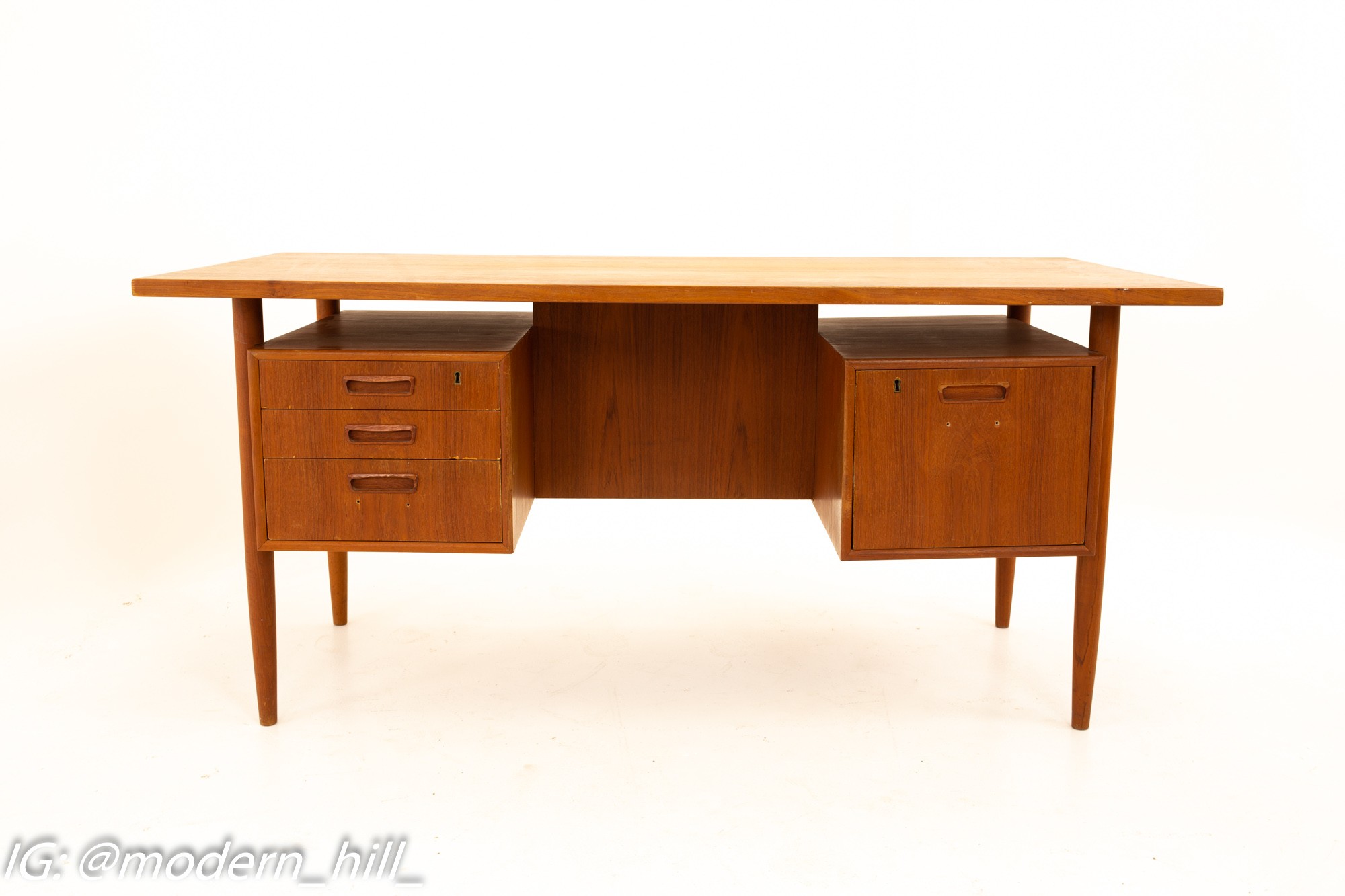Danish Mid Century Teak Floating Display Desk