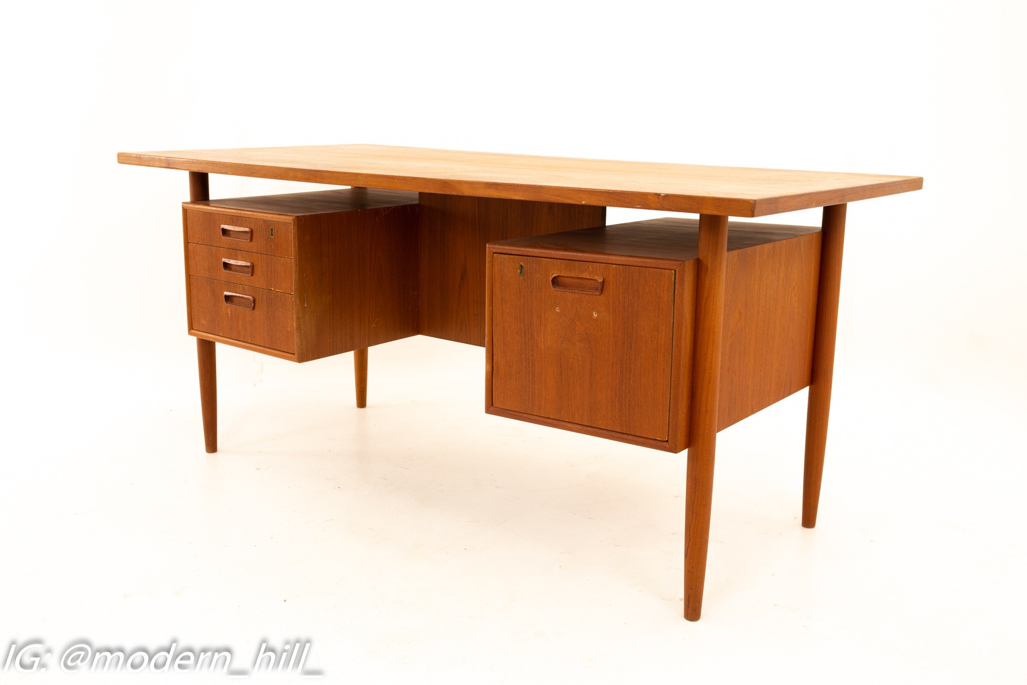 Danish Mid Century Teak Floating Display Desk