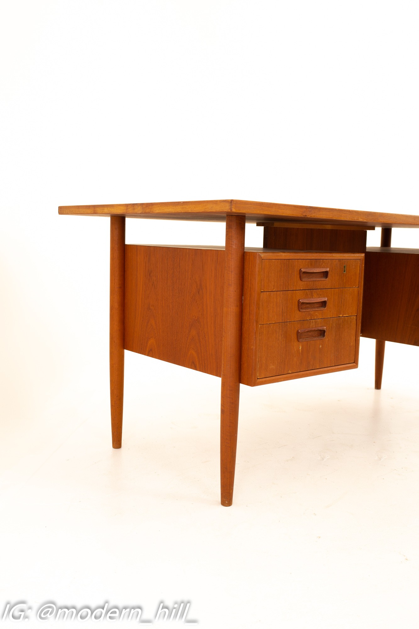 Danish Mid Century Teak Floating Display Desk