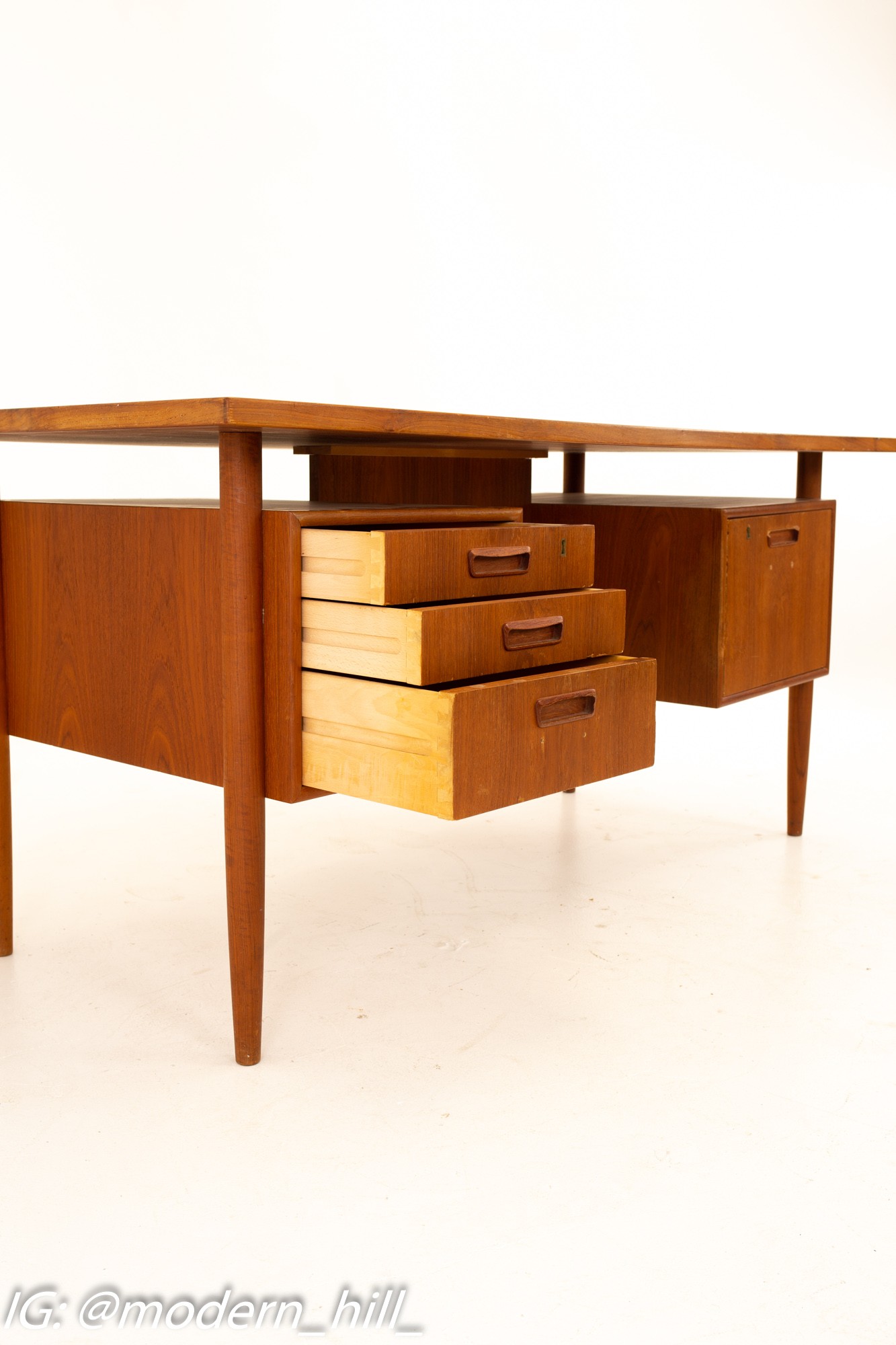Danish Mid Century Teak Floating Display Desk