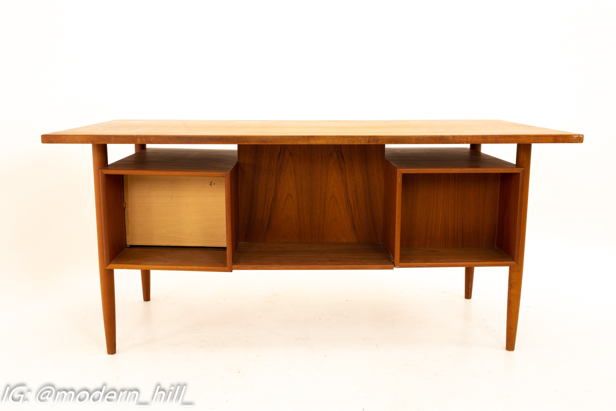 Danish Mid Century Teak Floating Display Desk