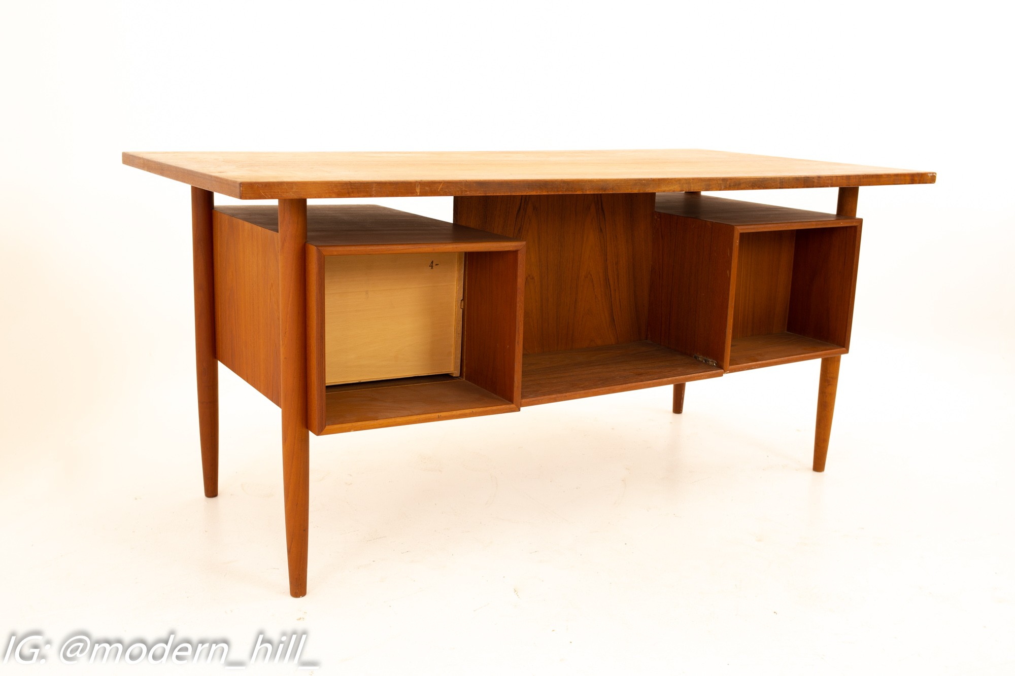 Danish Mid Century Teak Floating Display Desk