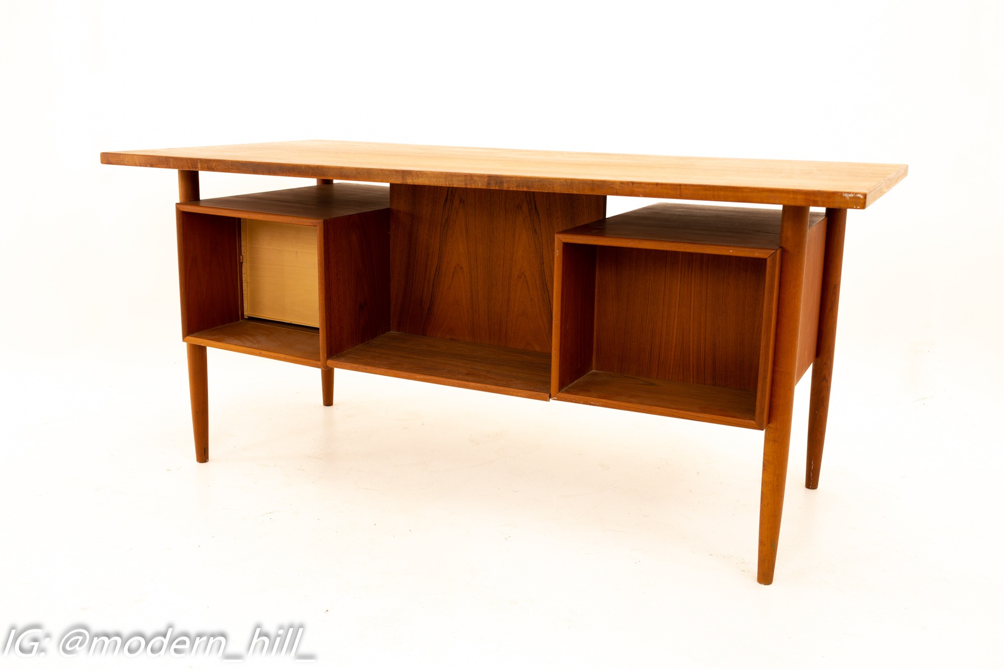 Danish Mid Century Teak Floating Display Desk