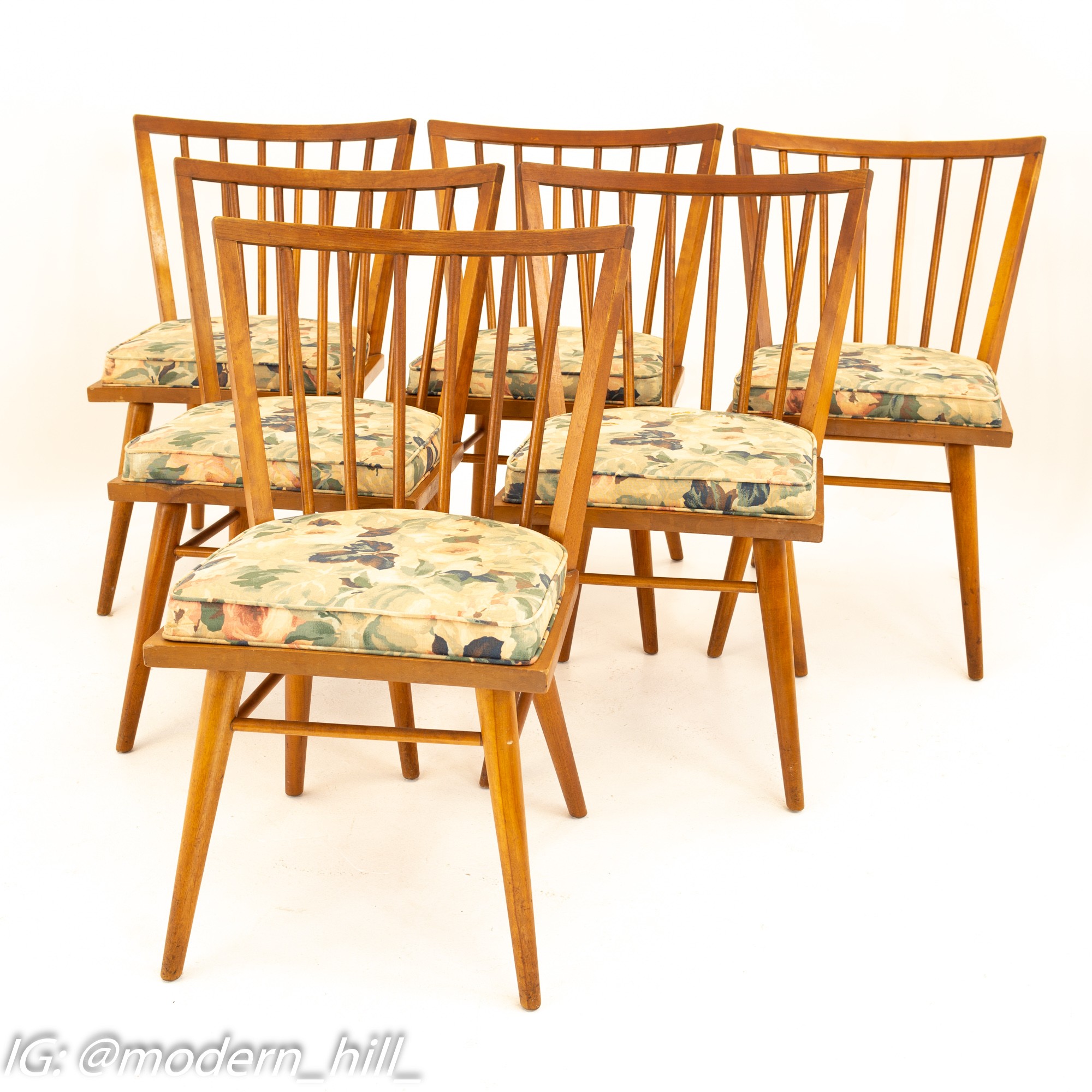 Leslie Diamond for Conant Ball Mid Century Dining Side Chairs - Set of 6