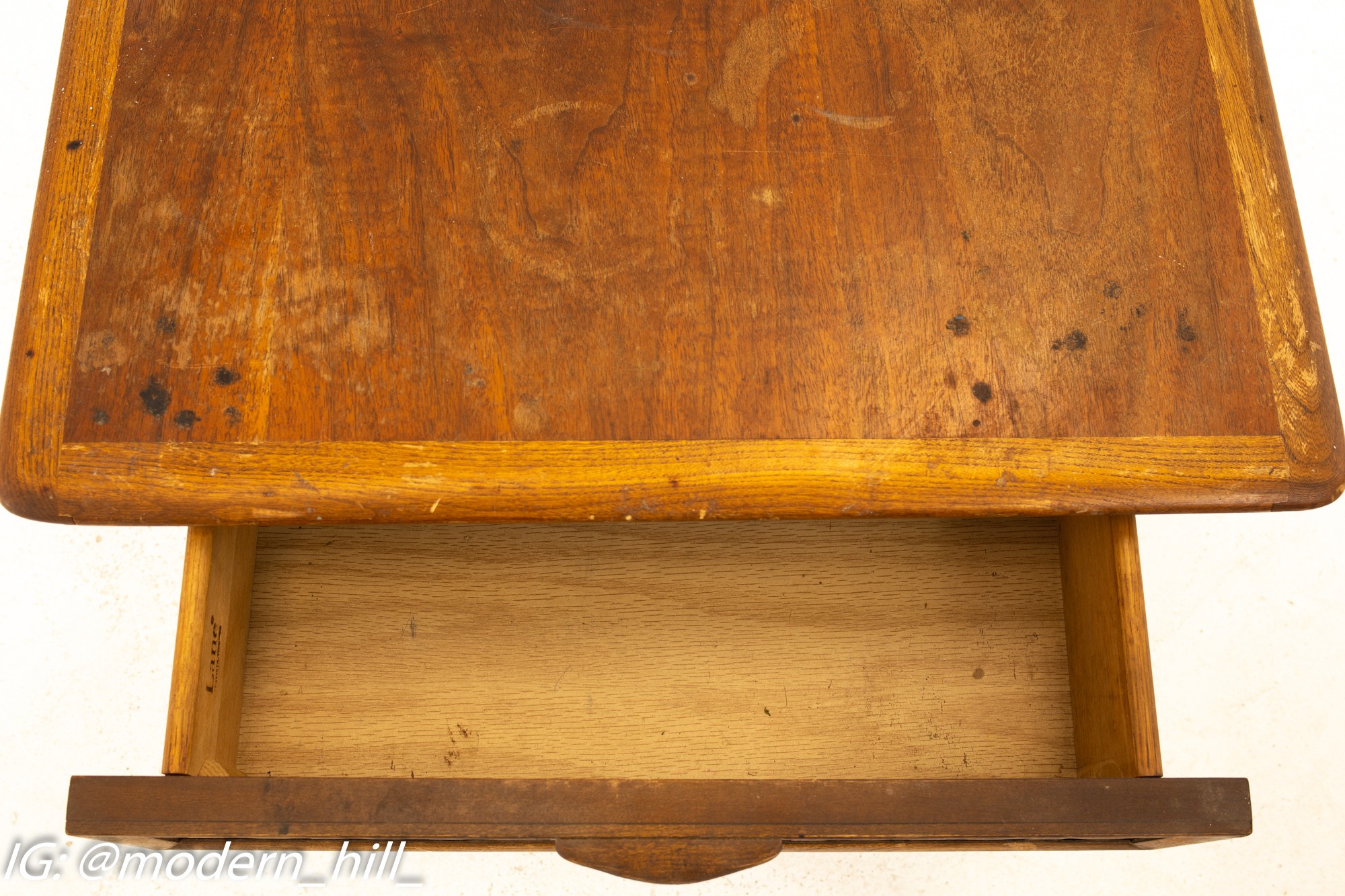 Warren Church for Lane Perception Mid Century X Base Walnut Side End Table