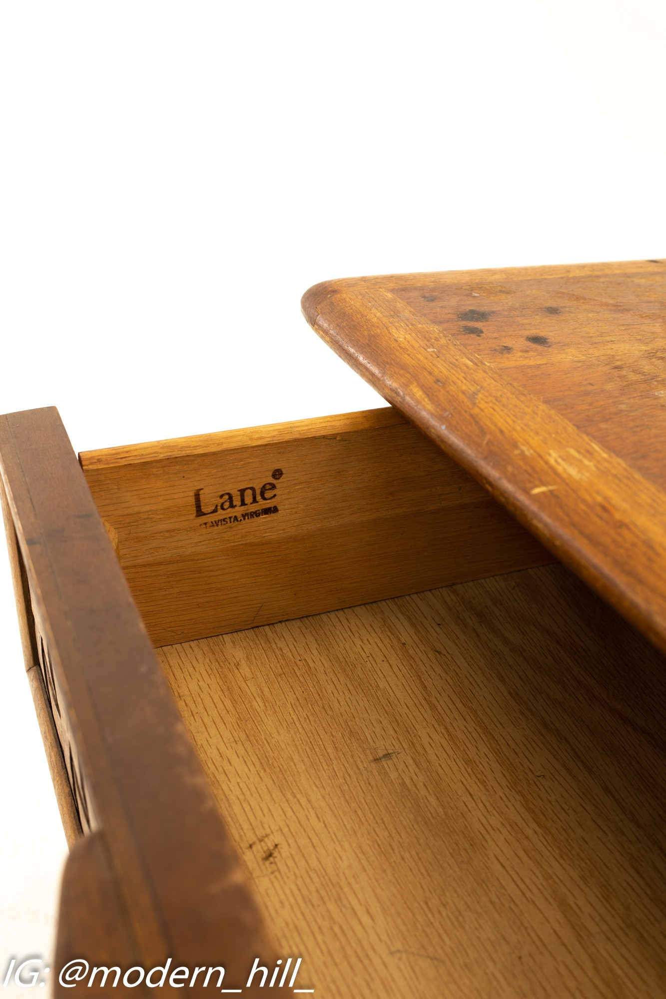 Warren Church for Lane Perception Mid Century X Base Walnut Side End Table