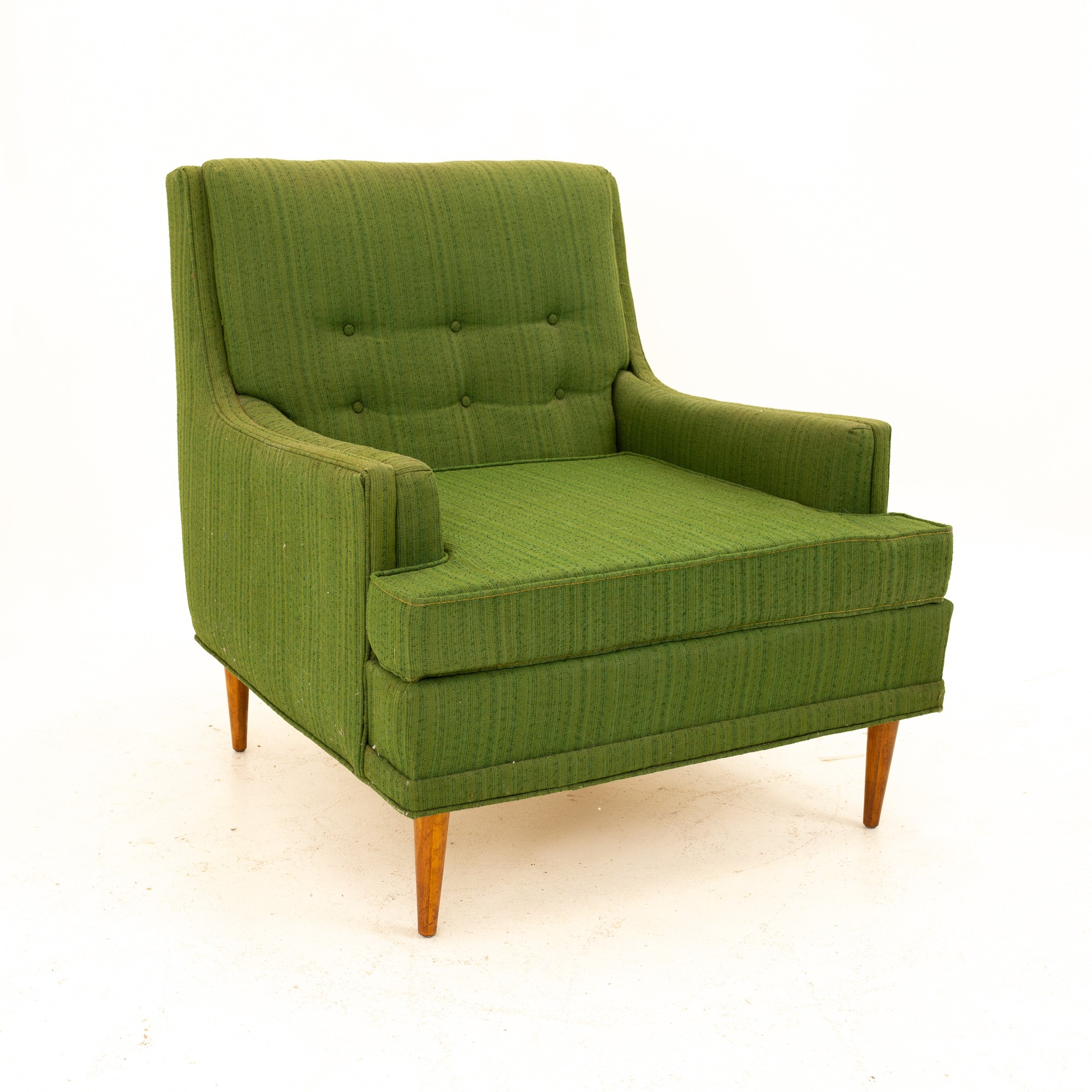 Valentine Seaver for Kroehler Mid Century Green Lounge Chair Mid