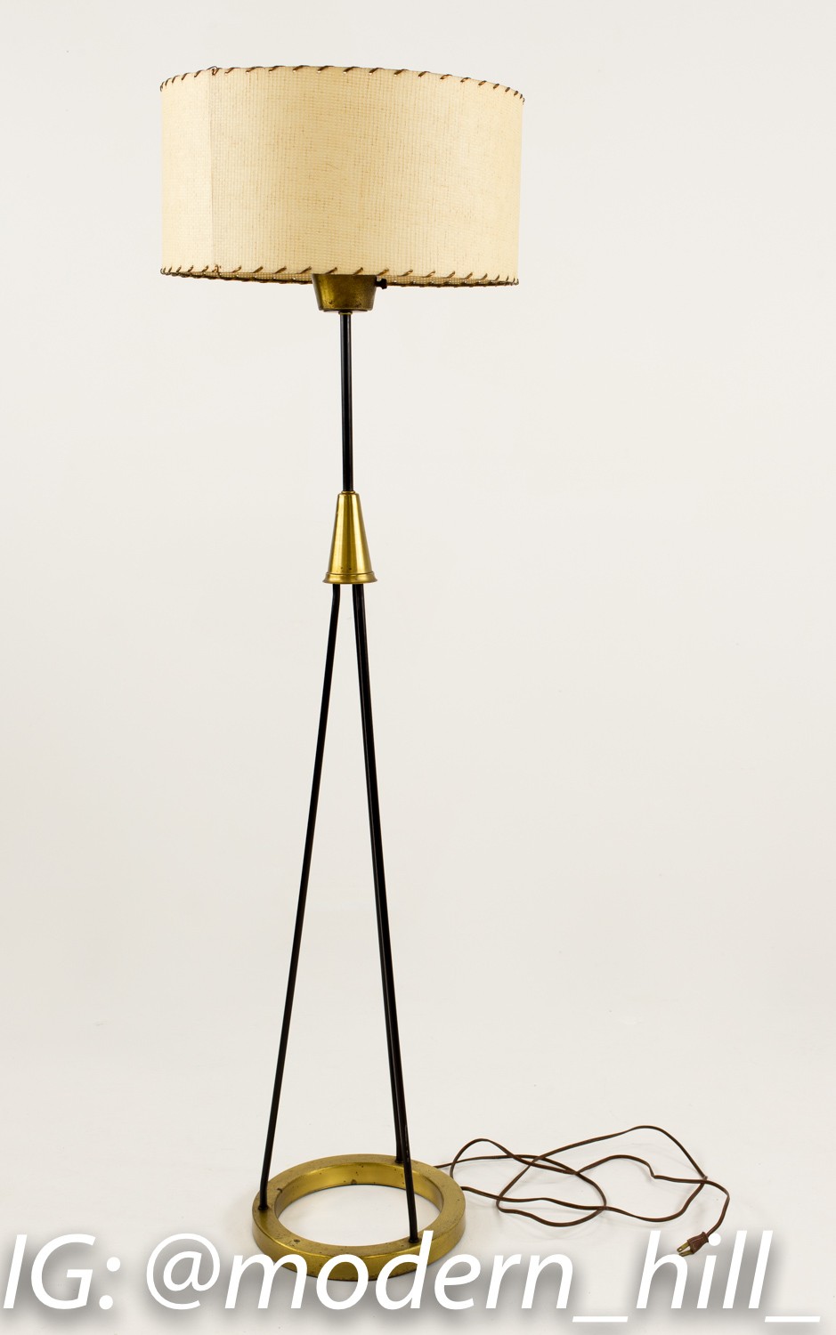 Gerald Thurston Brass and Iron Floor Lamp