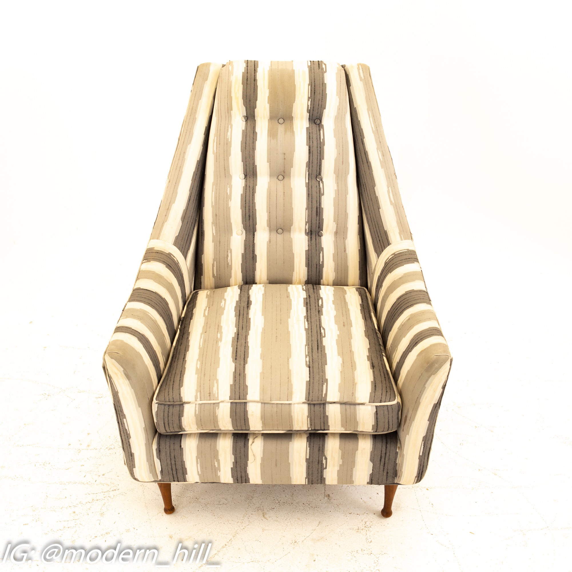 Paul Mccobb Symmetric Group Mid Century Highback Upholstered Lounge Chair