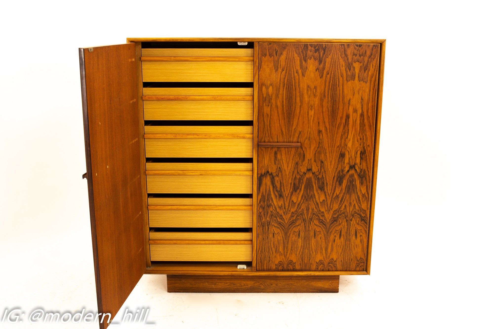 Mid Century Rosewood Highboy Armoire Dresser