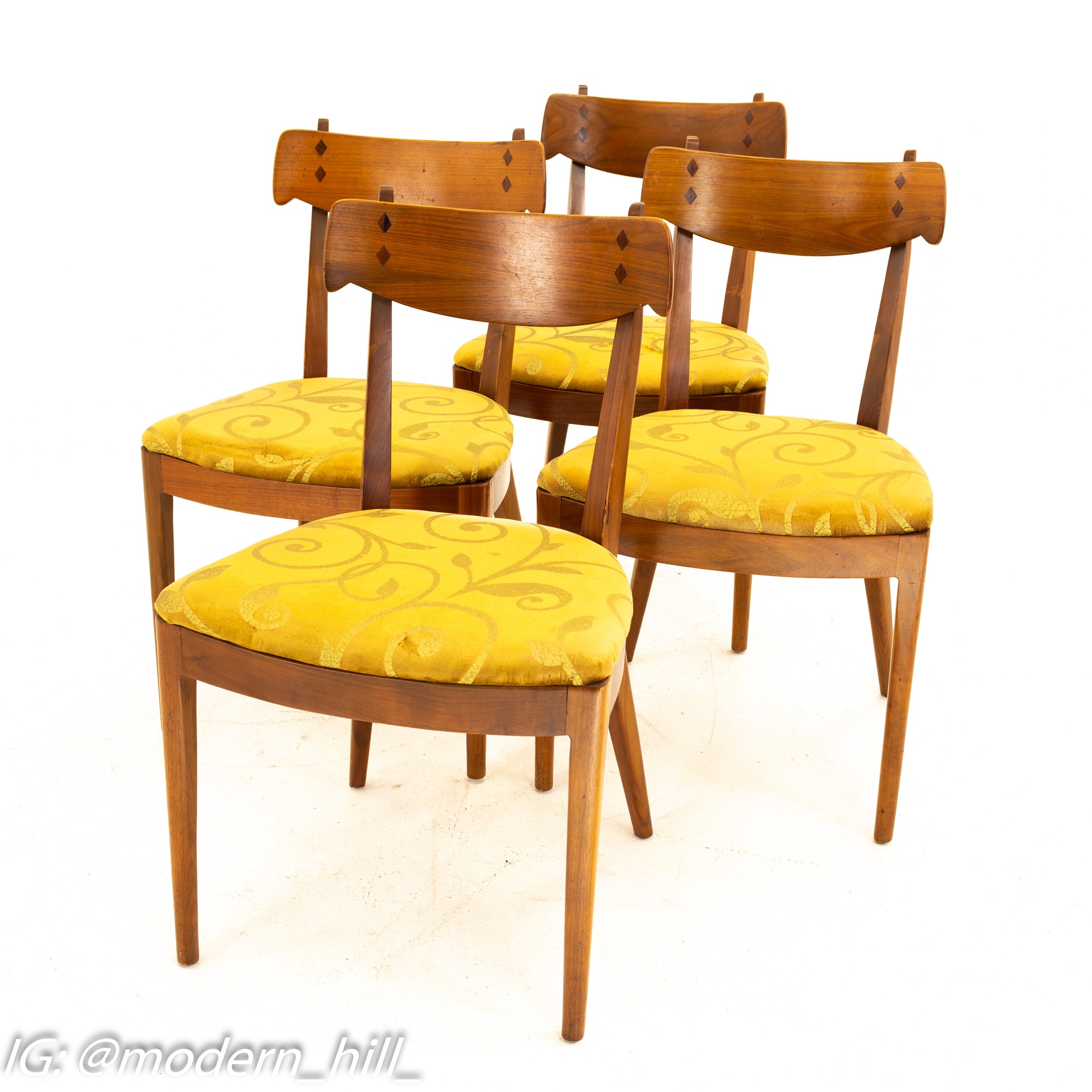 Images | Mid Century Modern Furniture - Mid Century Furniture Chicago Kipp Stewart for Drexel Mid Century Walnut Dining Chairs - Set of 4