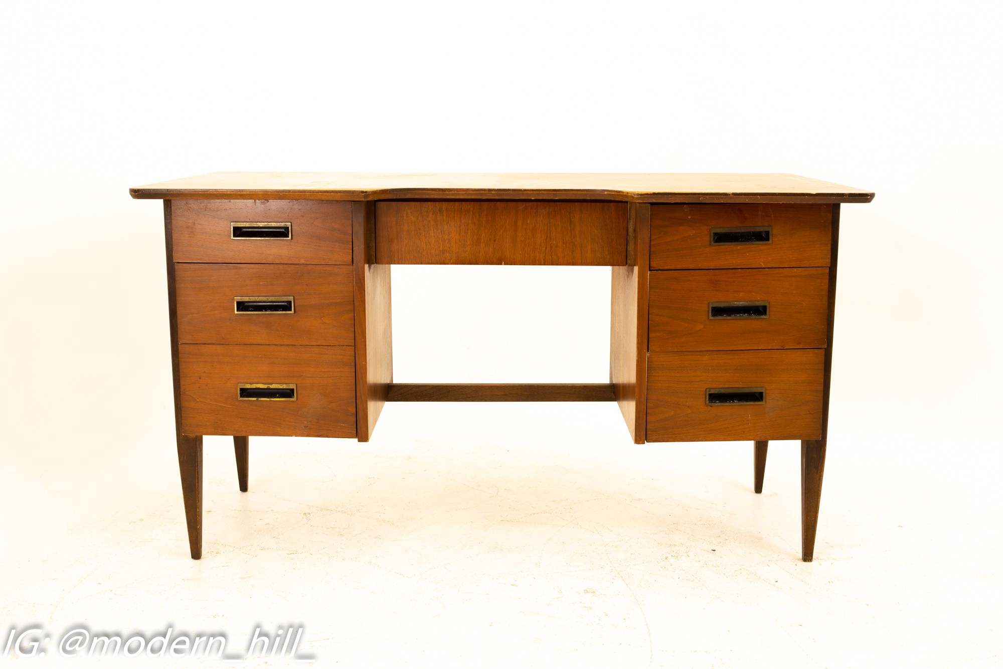Images | Mid Century Modern Furniture - Mid Century Furniture Chicago Mid Century Walnut Double File Kneehole Desk