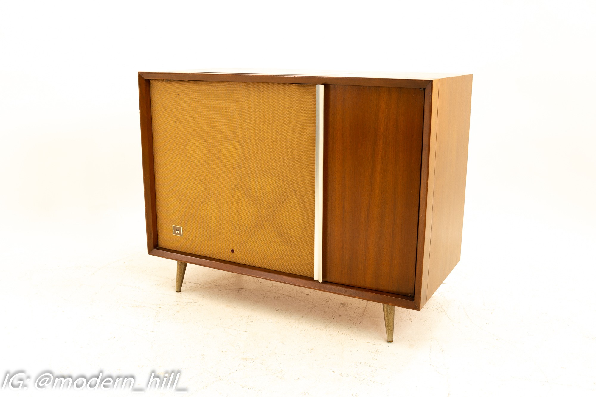 Mid Century Airline Walnut Stereo Console