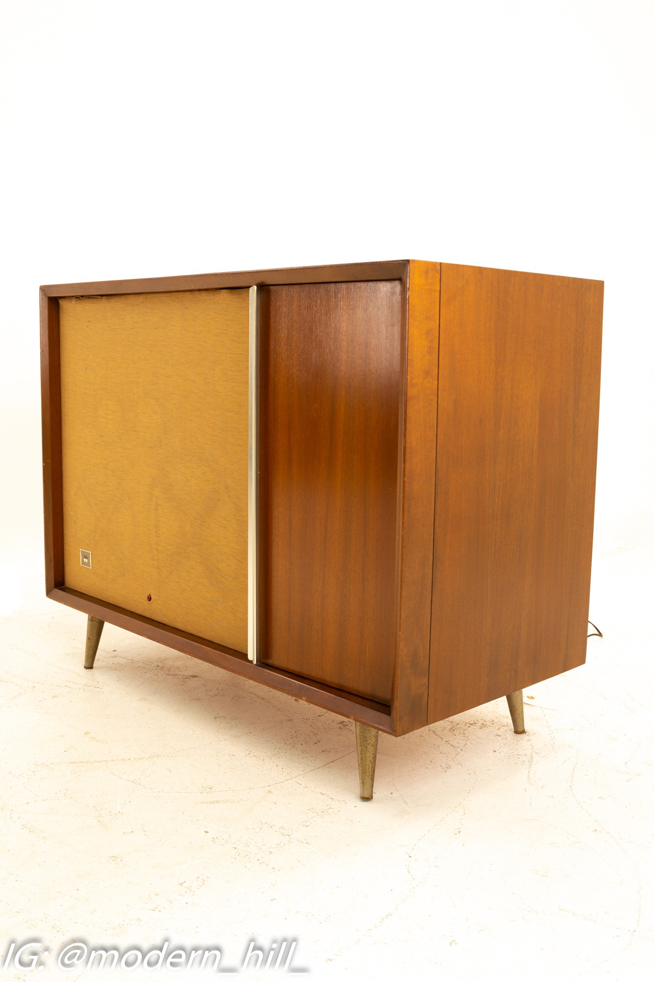 Mid Century Airline Walnut Stereo Console