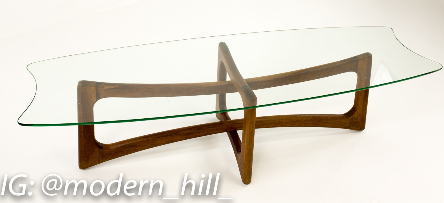 Adrian Pearsall Ribbon Coffee Table with Stingray Glass Top