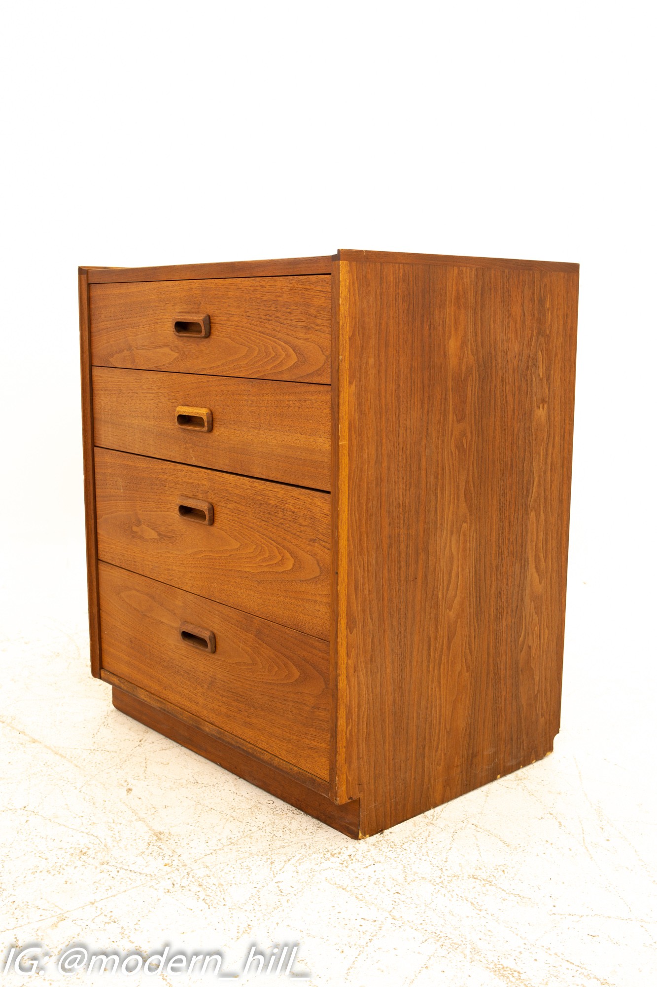 Lane Mid Century Walnut & Formica 4 Drawer Chest of Drawers