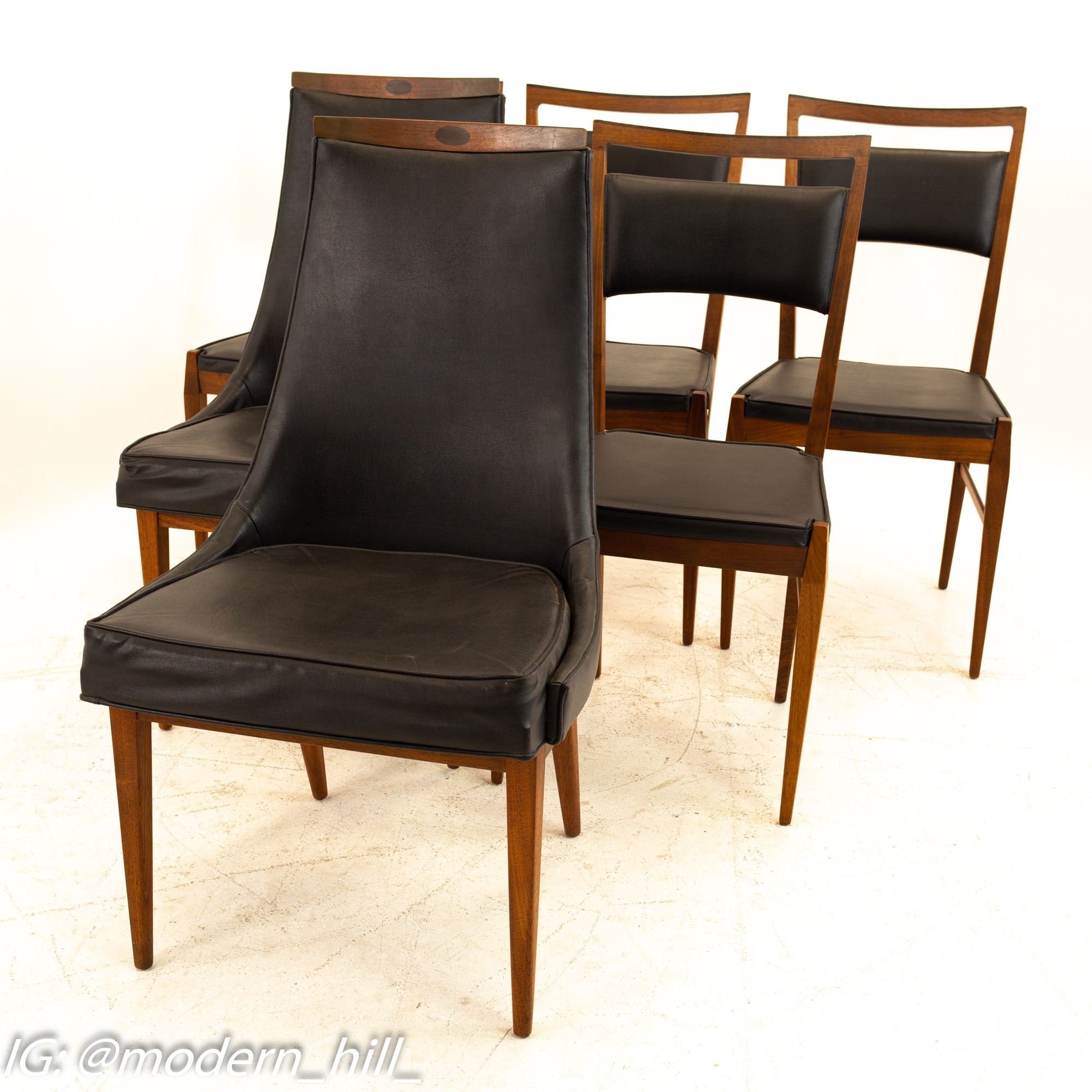 Kipp Stewart for Calvin Mid Century Dining Chairs - Set of 6