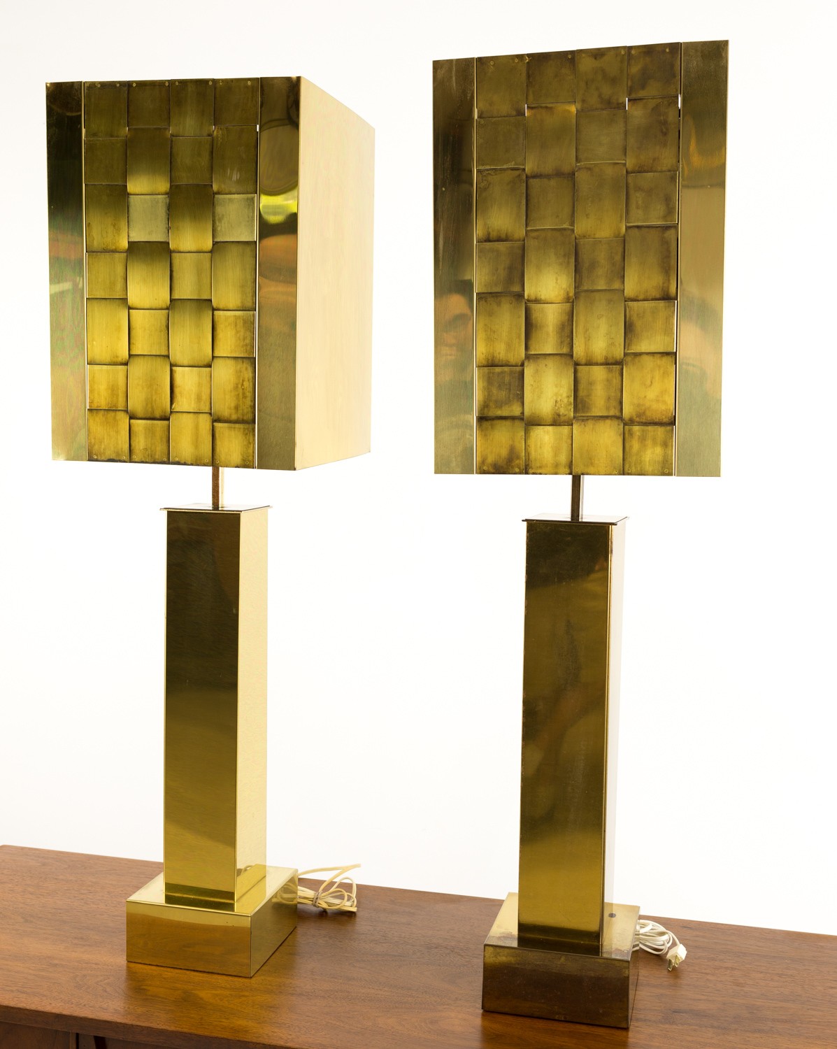 Curtis Jere Brass Lamps - Matching Pair