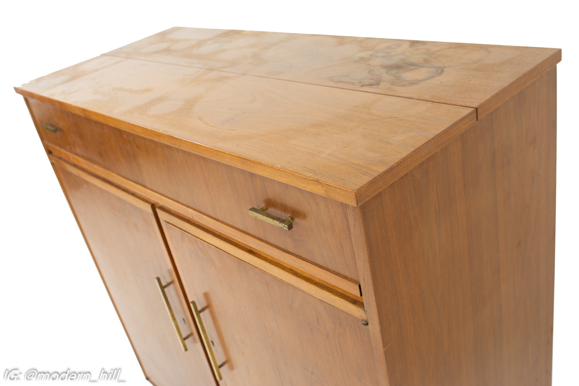 Mid Century Walnut Refrigerator Bar