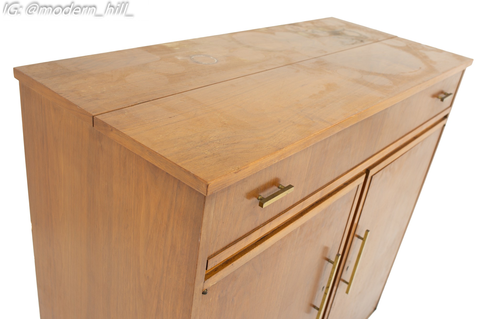 Mid Century Walnut Refrigerator Bar