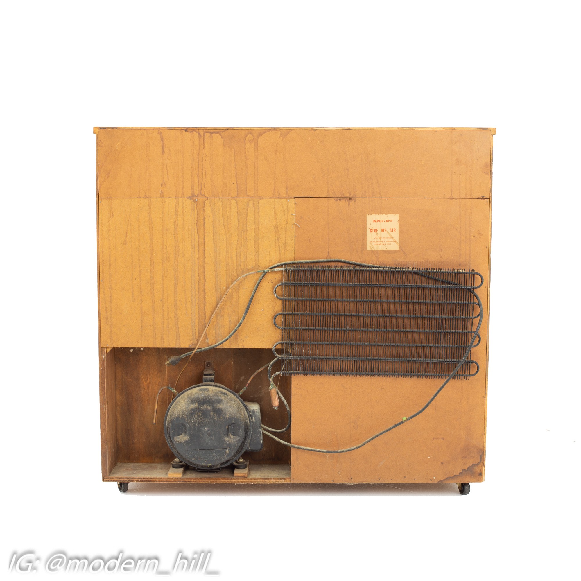 Mid Century Walnut Refrigerator Bar