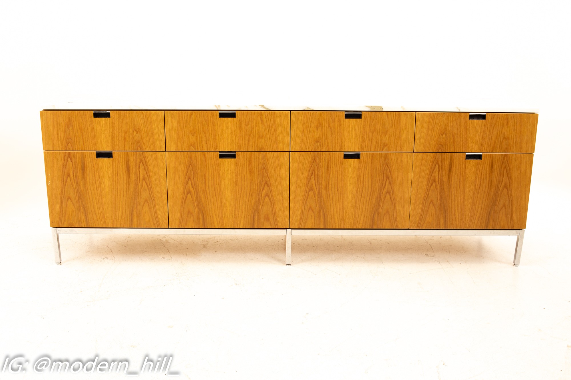 Florence Knoll Mid Century Modern White Marble Top Sideboard Credenza