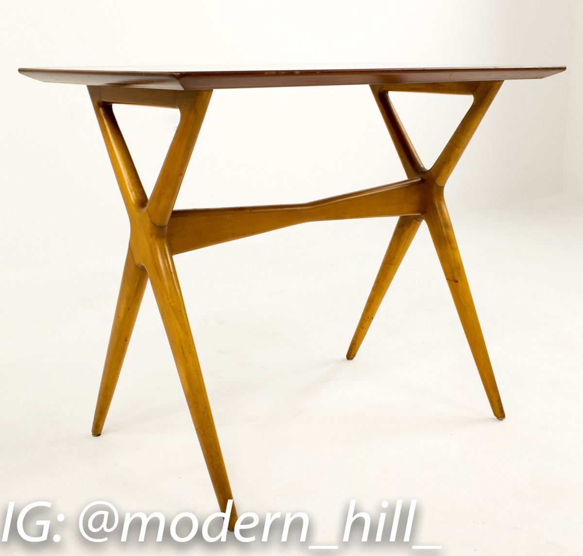 Gio Ponti Style Mid Century Modern Side Table