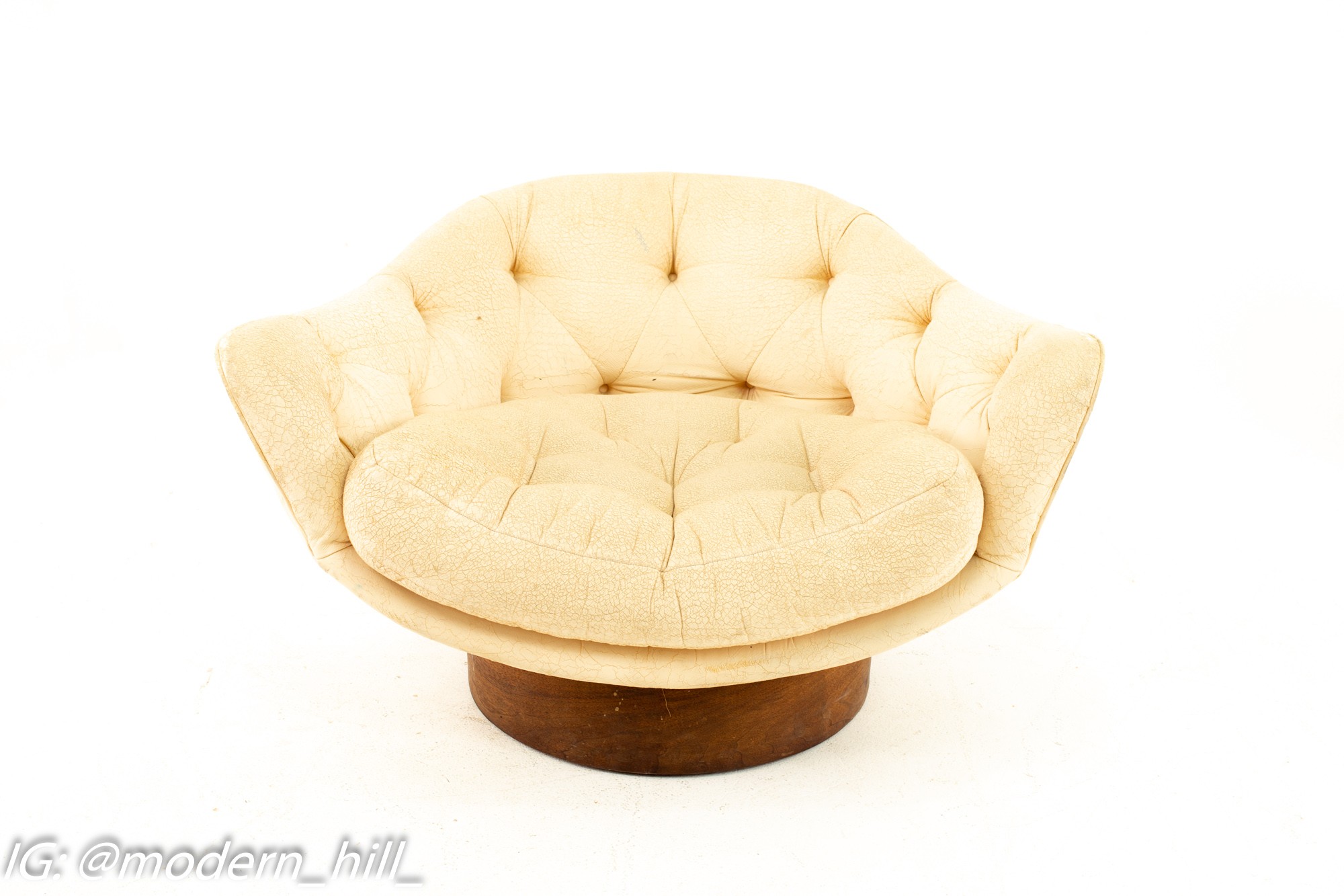 Adrian Pearsall Style Wieland Furniture Company Mid Century Walnut Upholstered Lounge Chair and Ottoman