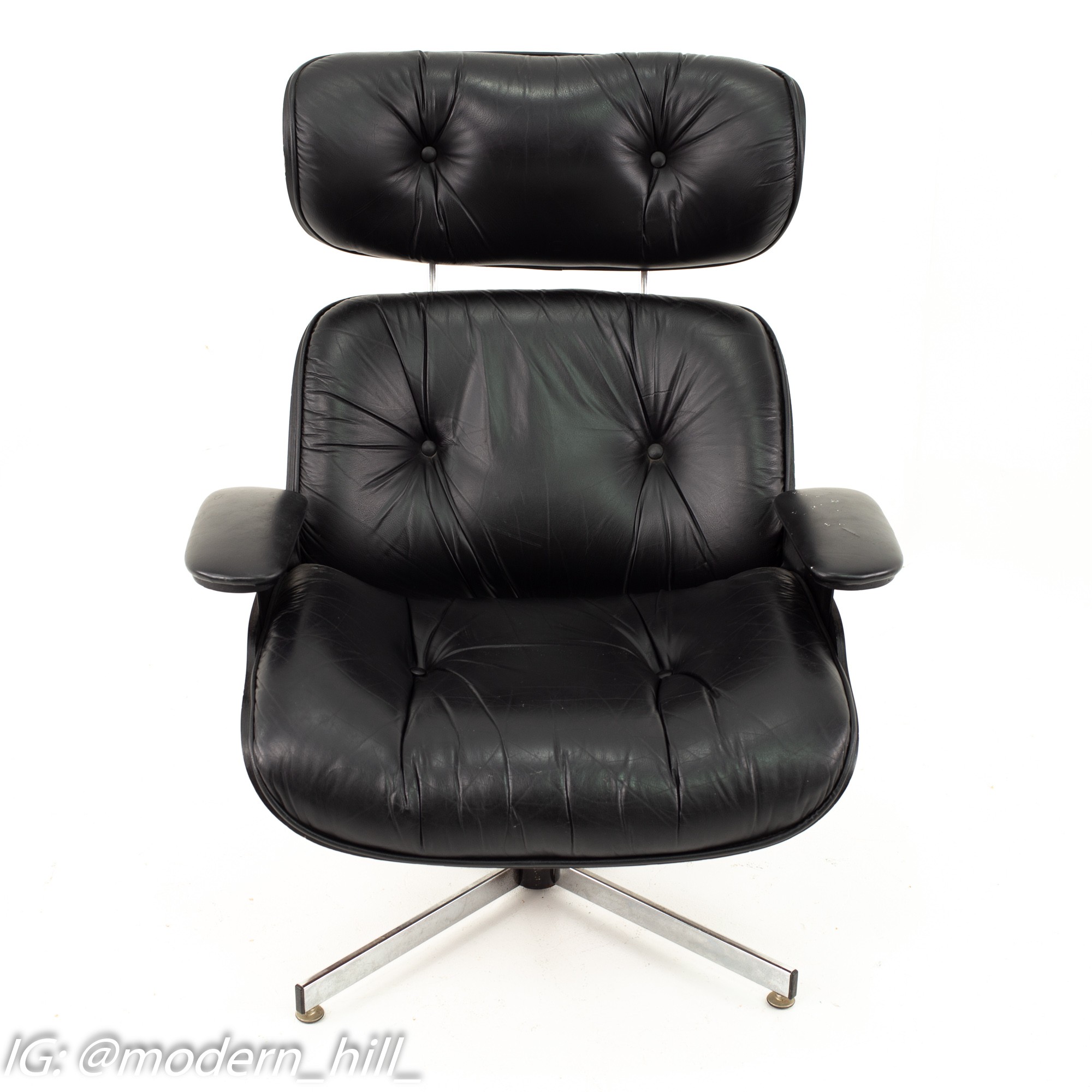 Images | Mid Century Modern Furniture - Mid Century Furniture Chicago Eames Style Plycraft Mid Century Black Leather and Walnut Lounge Chair and Ottoman