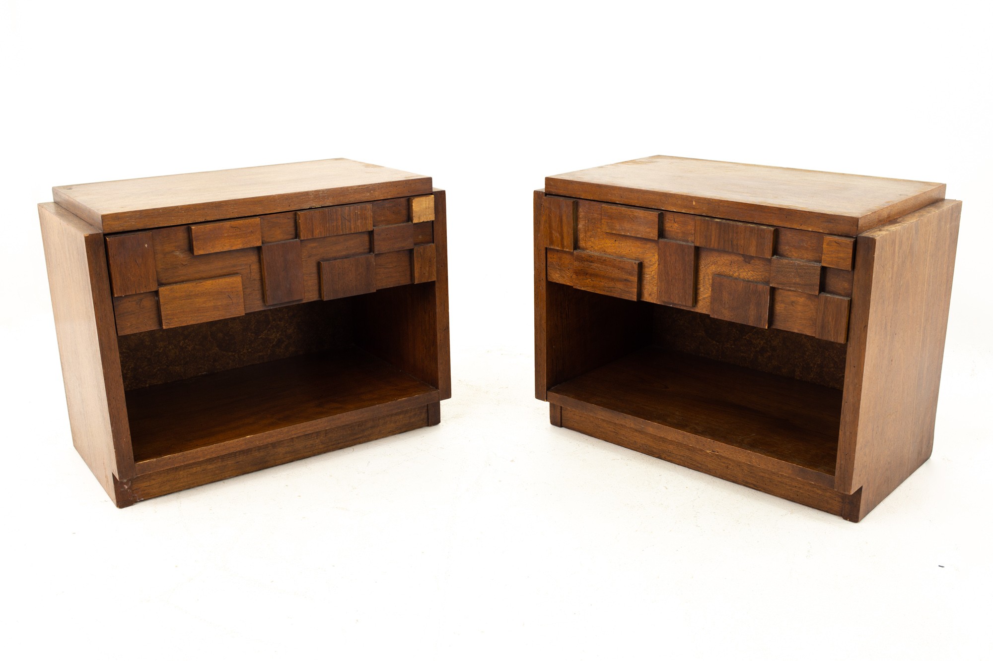 Images | Mid Century Modern Furniture - Mid Century Furniture Chicago Paul Evans Style Lane Brutalist Mid Century Single Drawer Nightstands - Pair