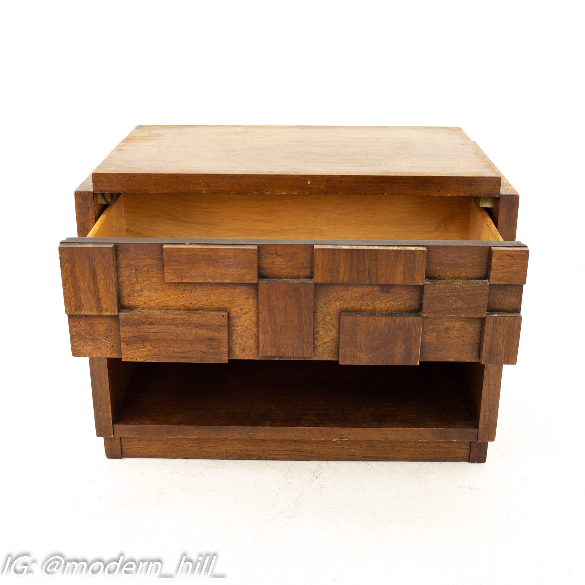 Images | Mid Century Modern Furniture - Mid Century Furniture Chicago Paul Evans Style Lane Brutalist Mid Century Single Drawer Nightstands - Pair