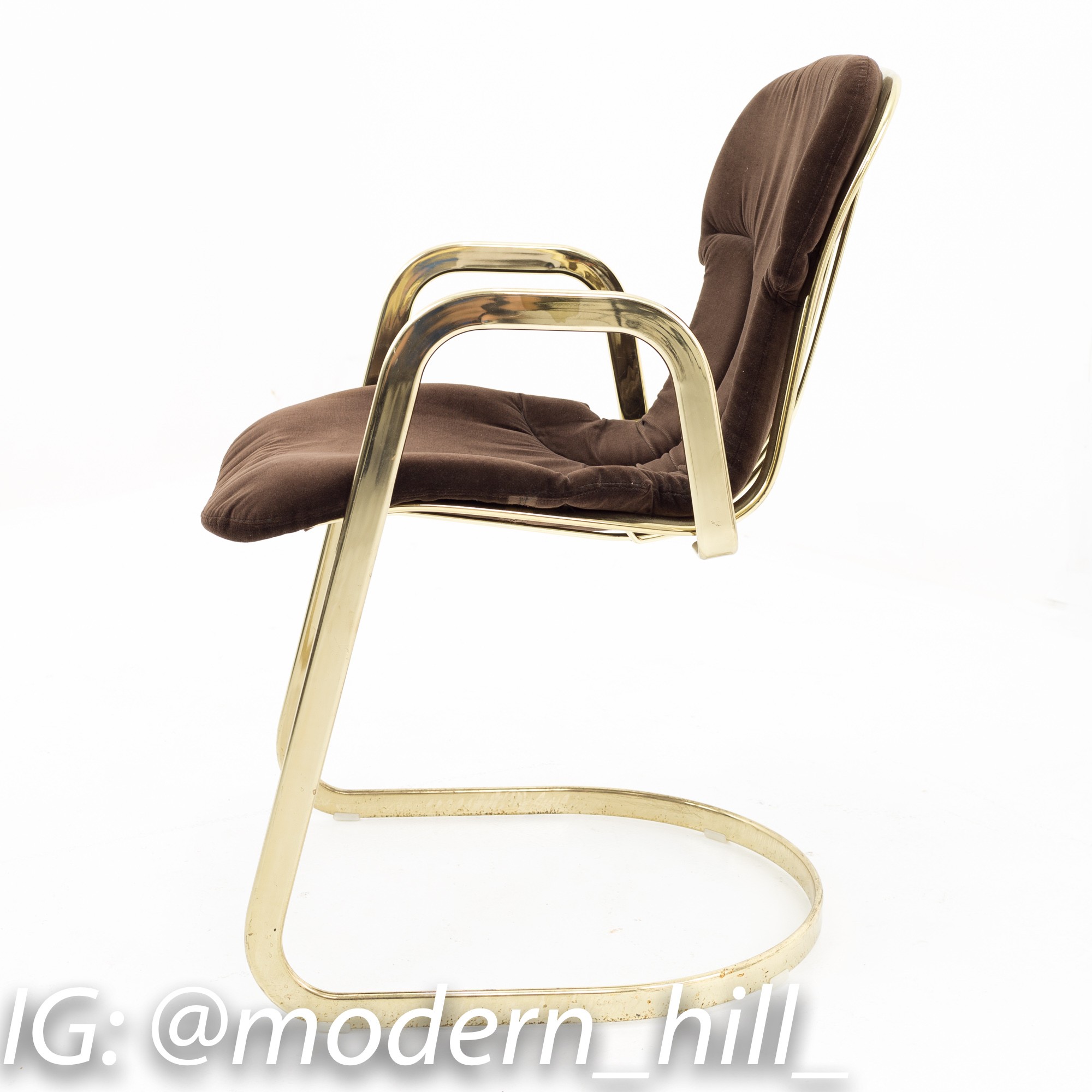 Images | Mid Century Modern Furniture - Mid Century Furniture Chicago Willy Rizzo for Cidue Mid Century Italian Brass Cantilever Chair - Set of 4