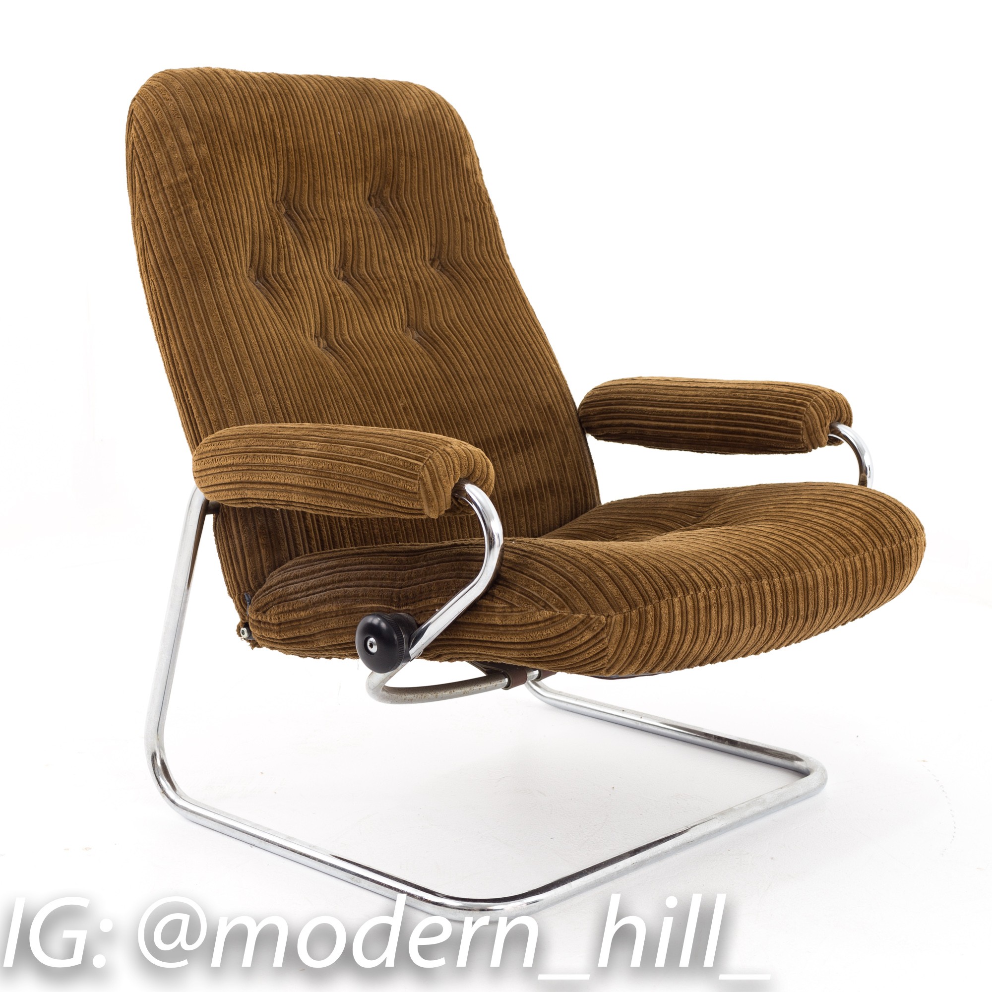 Ekornes Mid Century Upholstered Lounge Chair and Ottoman