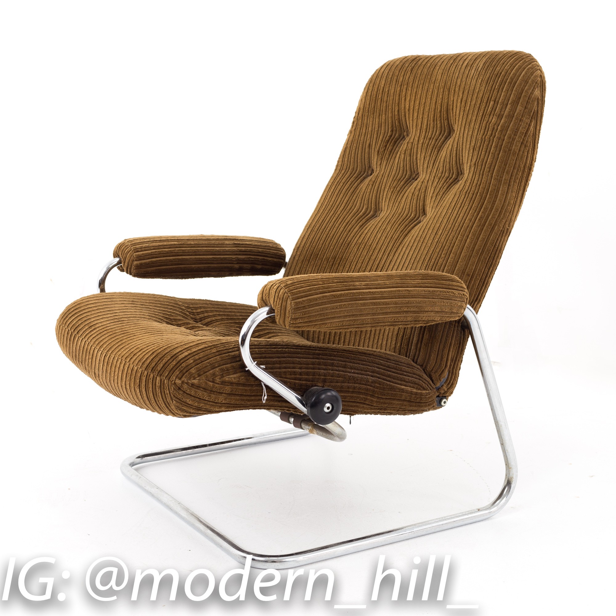 Ekornes Mid Century Upholstered Lounge Chair and Ottoman
