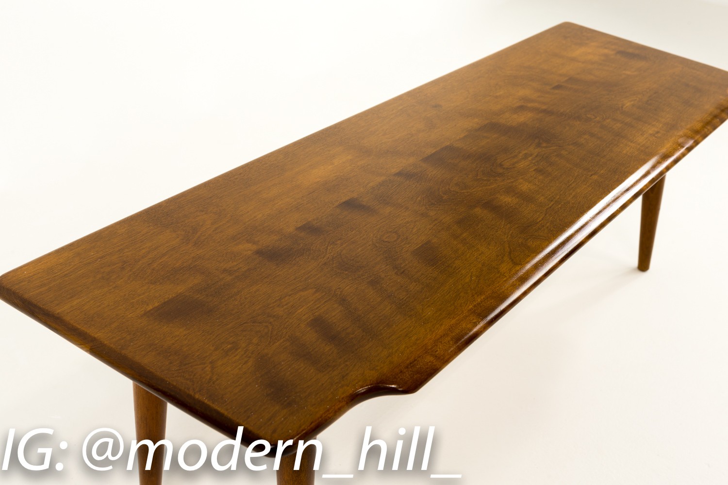 Russel Wright Style Mid-century Bench Coffee Table