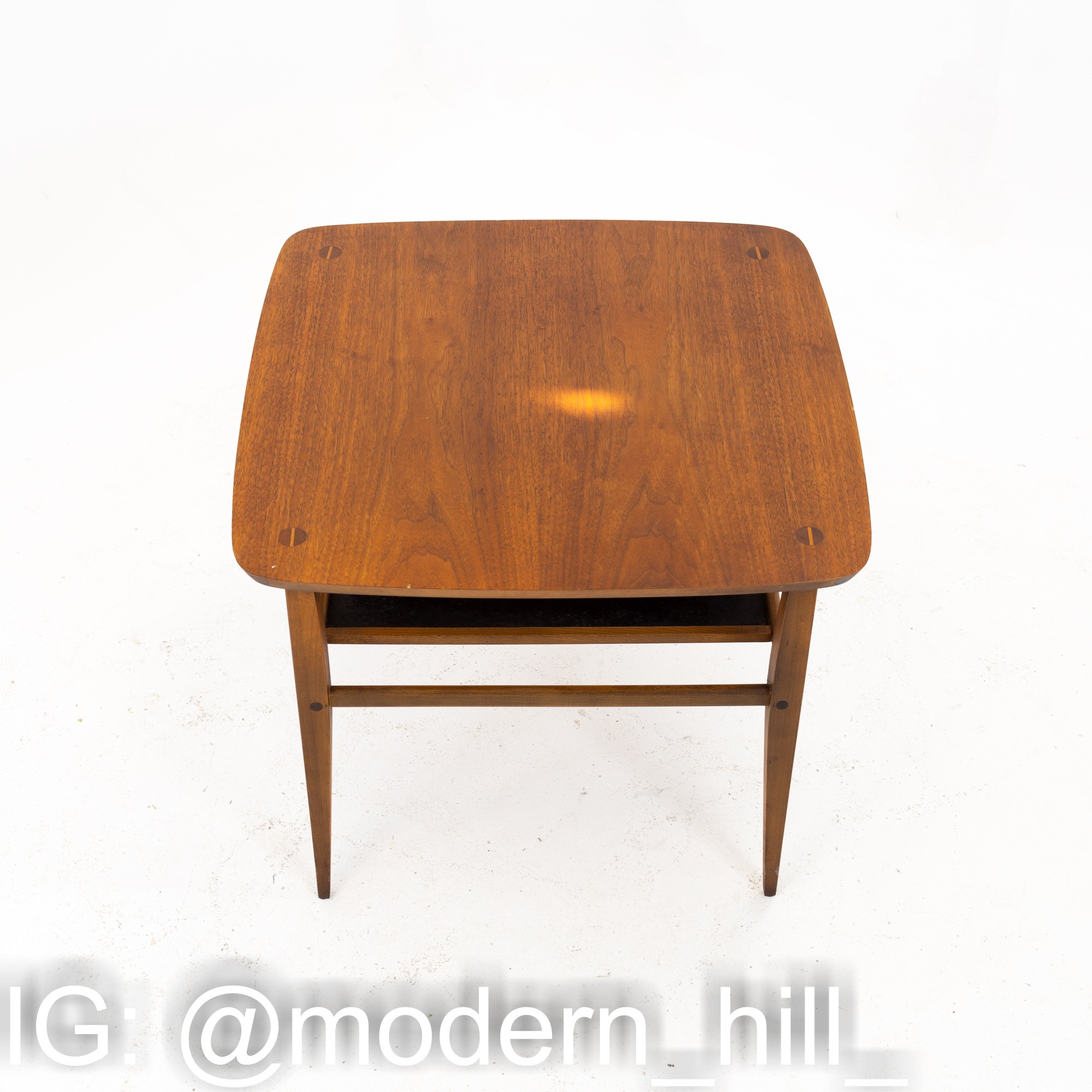 Lane Mid Century Walnut 2 Tier Side End Table