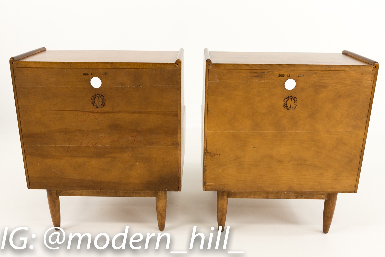 Russel Wright for Conant Ball Mid-century Nightstands - Pair