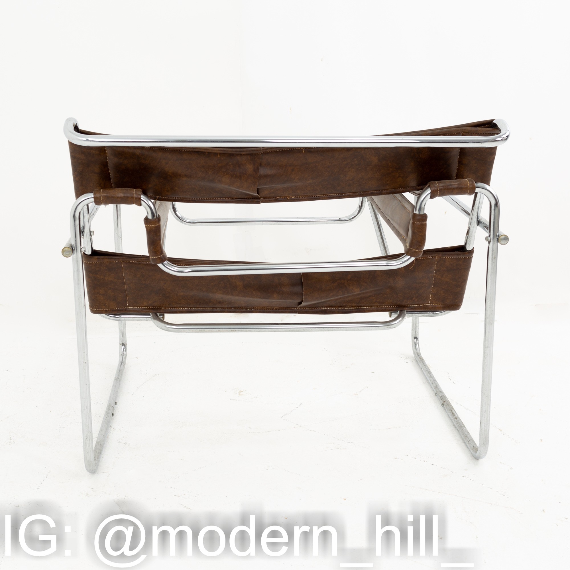 Wassily Mid Century Leather & Chrome Lounge Chair