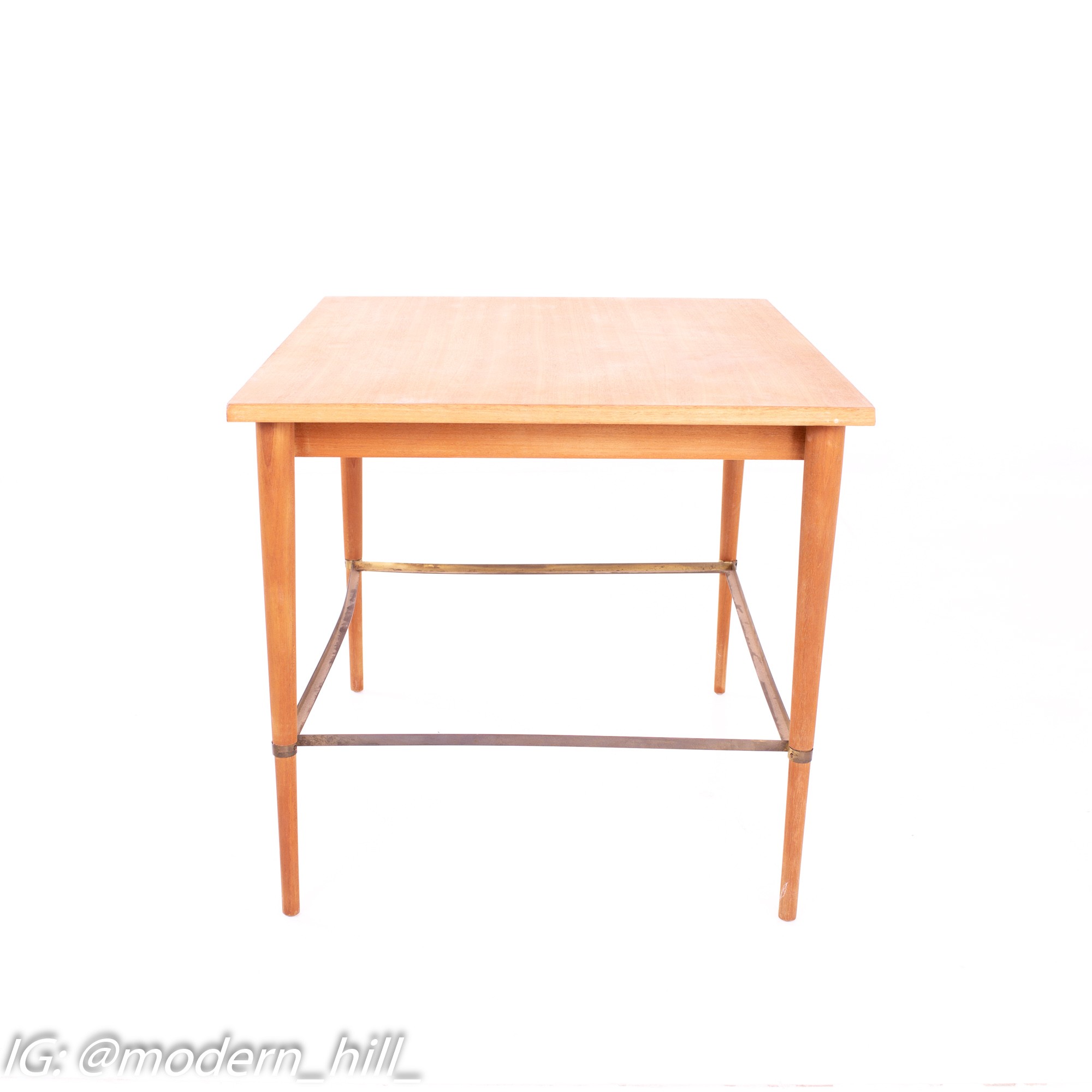 Paul Mccobb Connoisseur Mid Century Maple and Brass Side End Tables