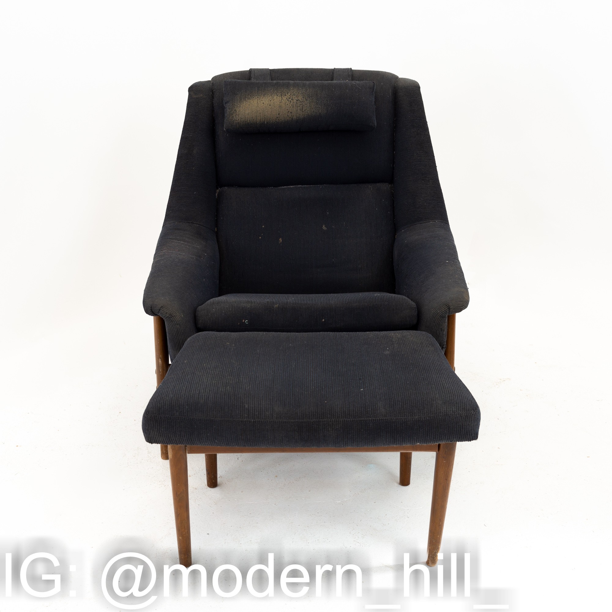 Folk Ohlsson for Dux Profile Mid Century Easy Lounge Chair & Ottoman