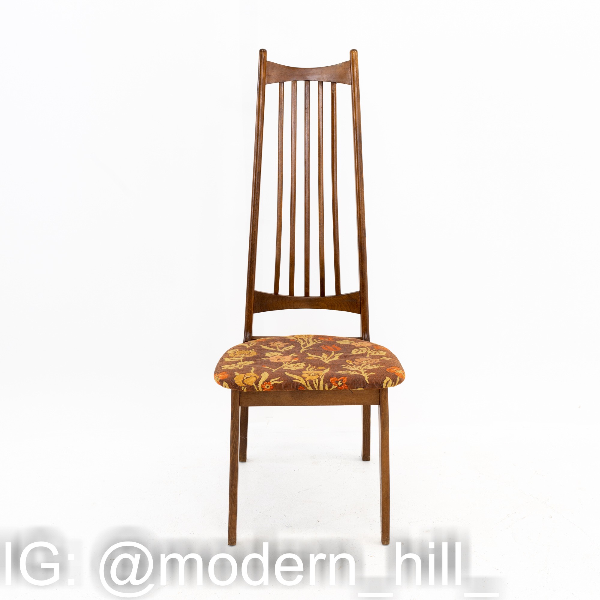 Mid Century Walnut Highback Dining Chairs - set of 4