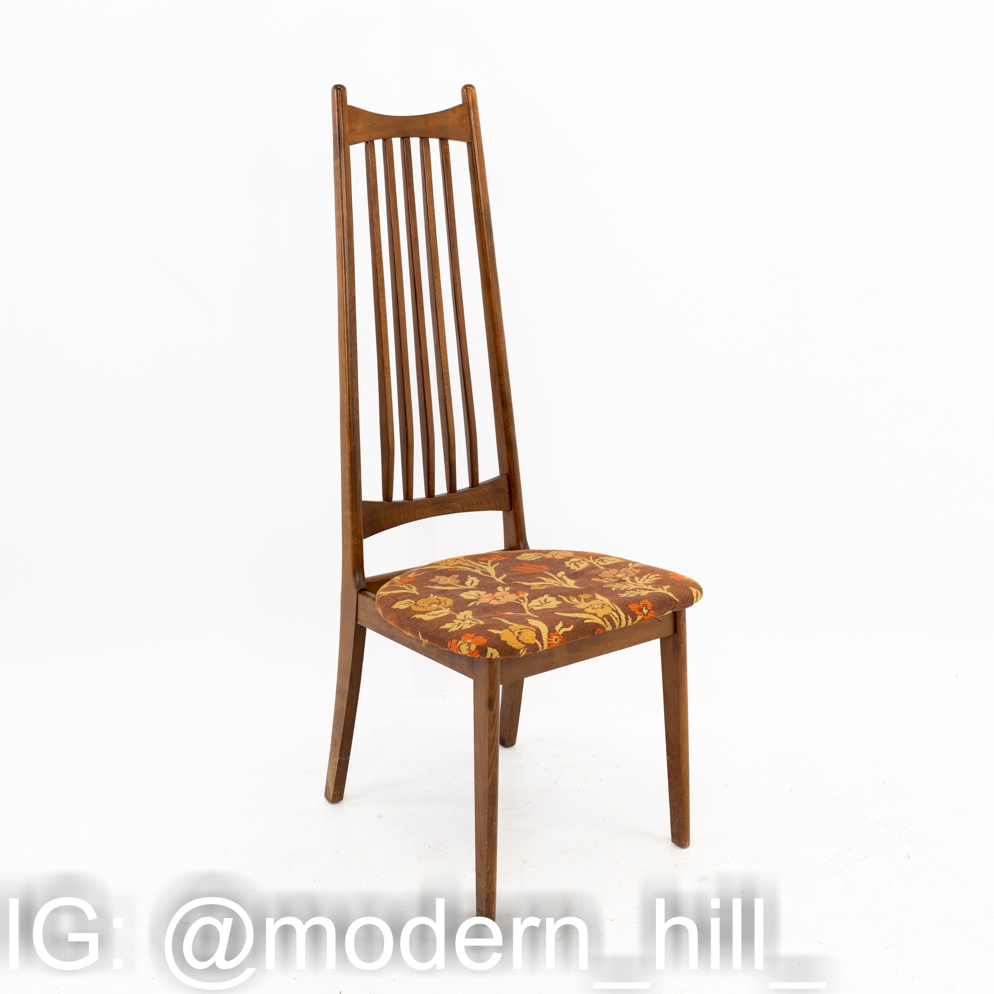 Mid Century Walnut Highback Dining Chairs - set of 4