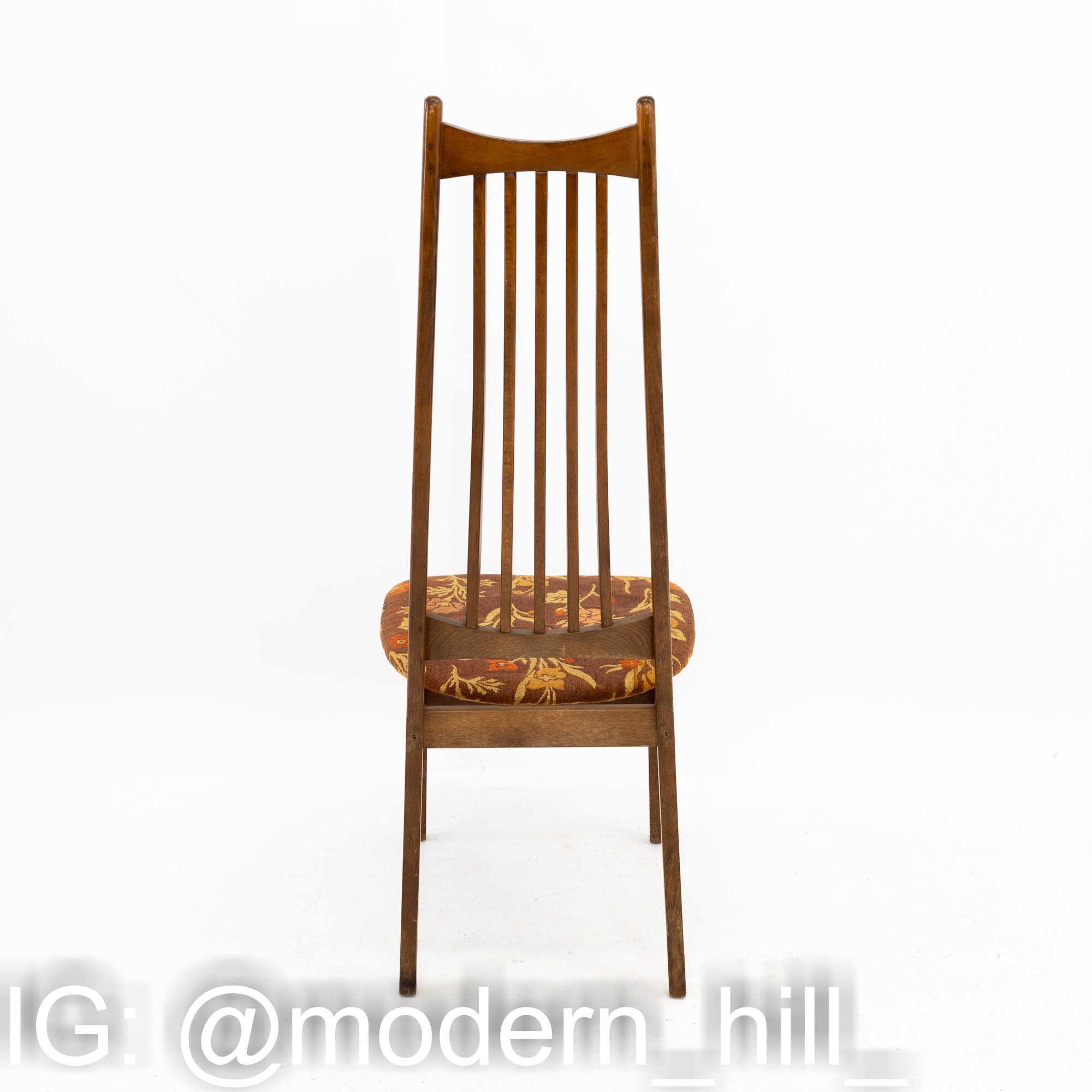 Mid Century Walnut Highback Dining Chairs - set of 4