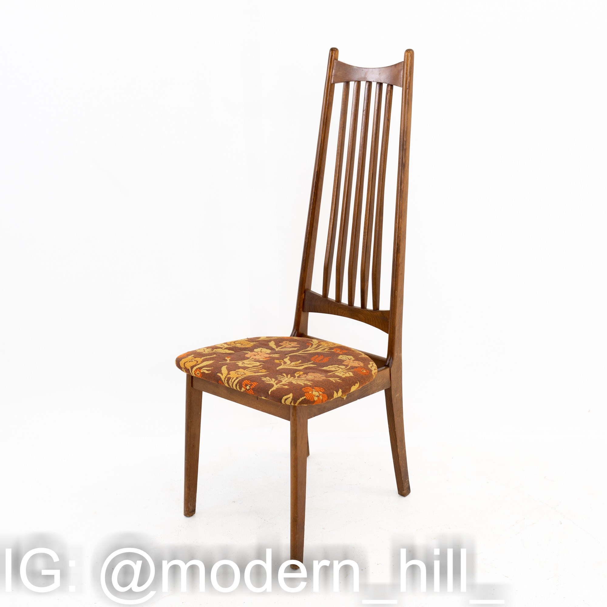 Mid Century Walnut Highback Dining Chairs - set of 4