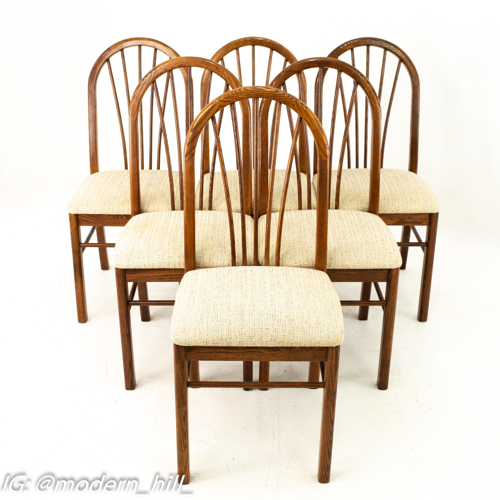 Dinaire Mid Century Walnut Dining Chairs - Set of 6