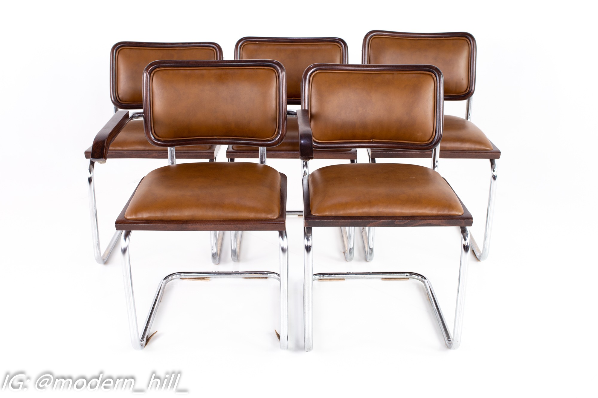 Marcel Breuer Cesca Style Mid Century Dining Chairs - Set of 5