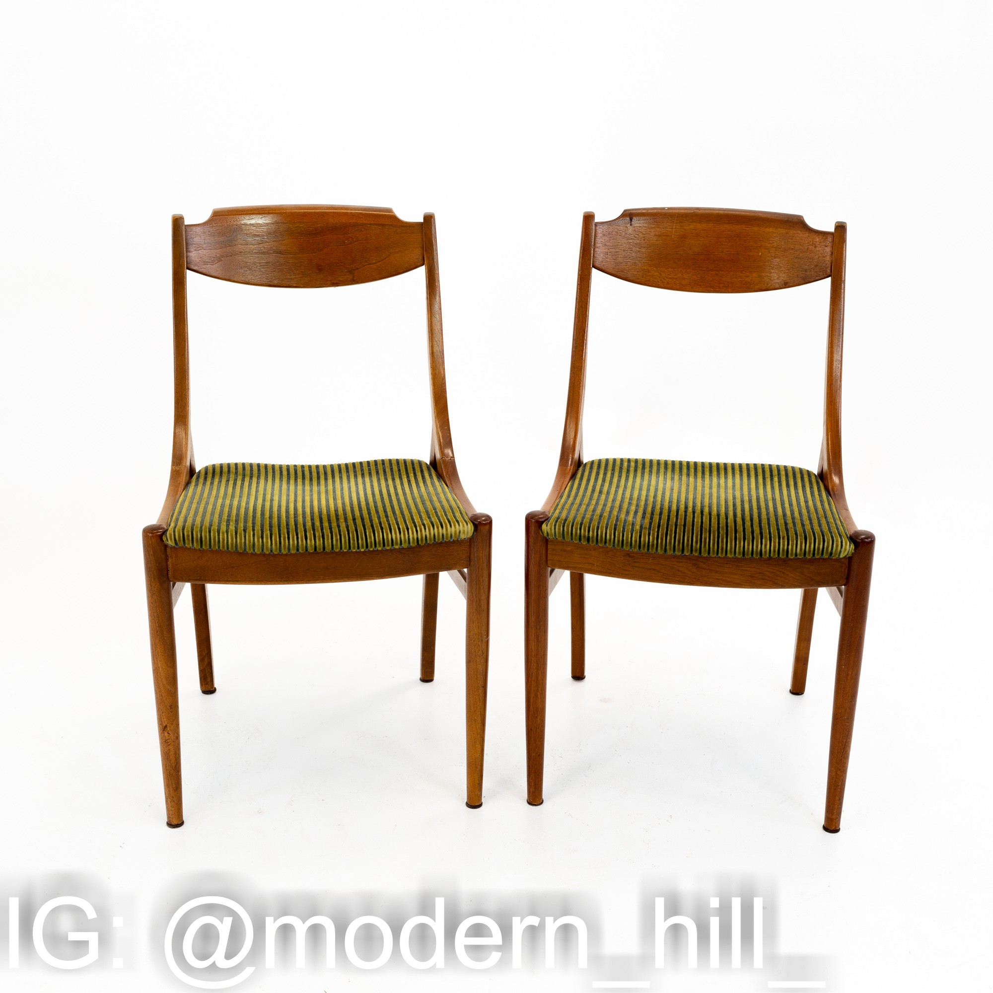 Images | Mid Century Modern Furniture - Mid Century Furniture Chicago Barney Flagg for Drexel Parallel Mid Century Walnut Dining Chairs - Pair