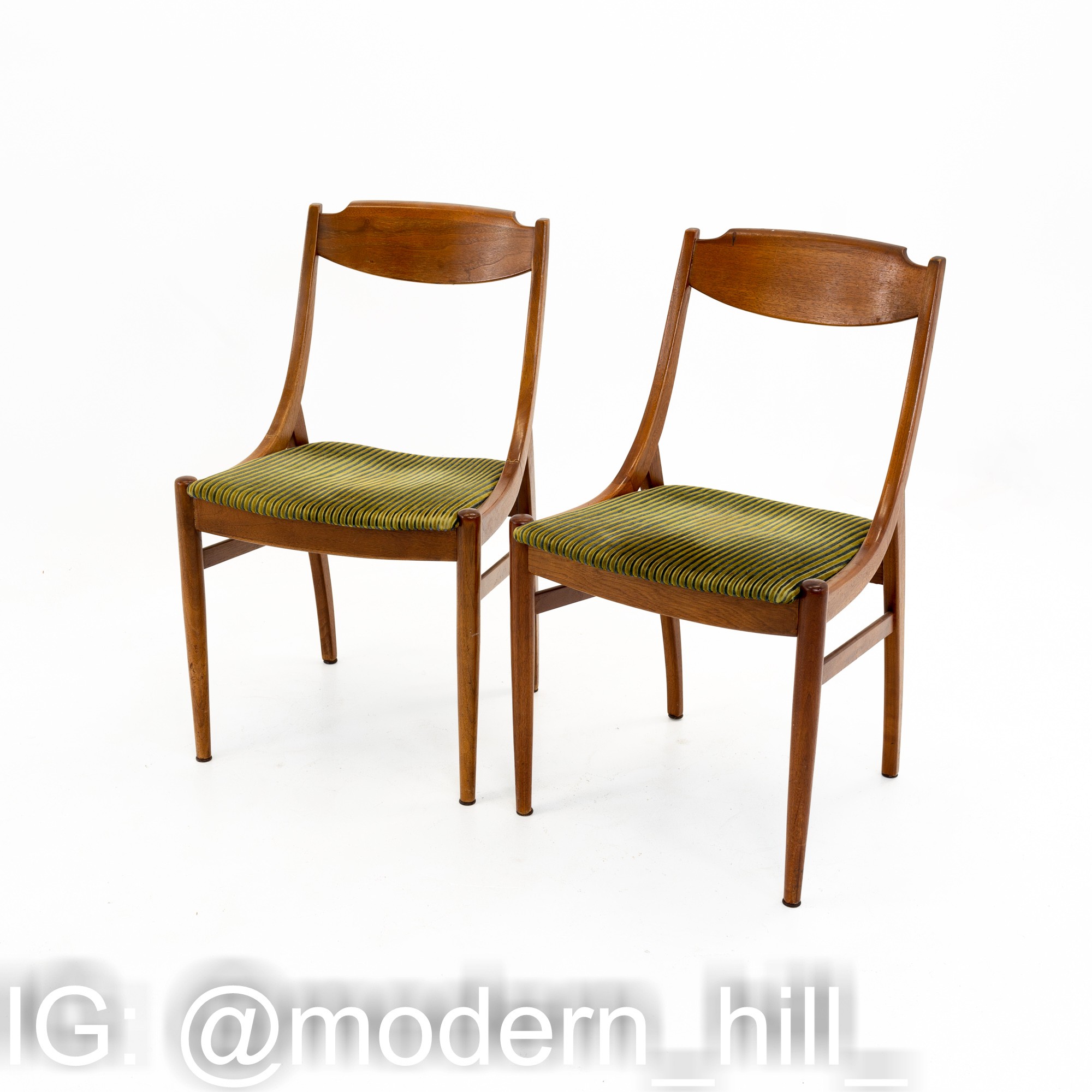 Images | Mid Century Modern Furniture - Mid Century Furniture Chicago Barney Flagg for Drexel Parallel Mid Century Walnut Dining Chairs - Pair